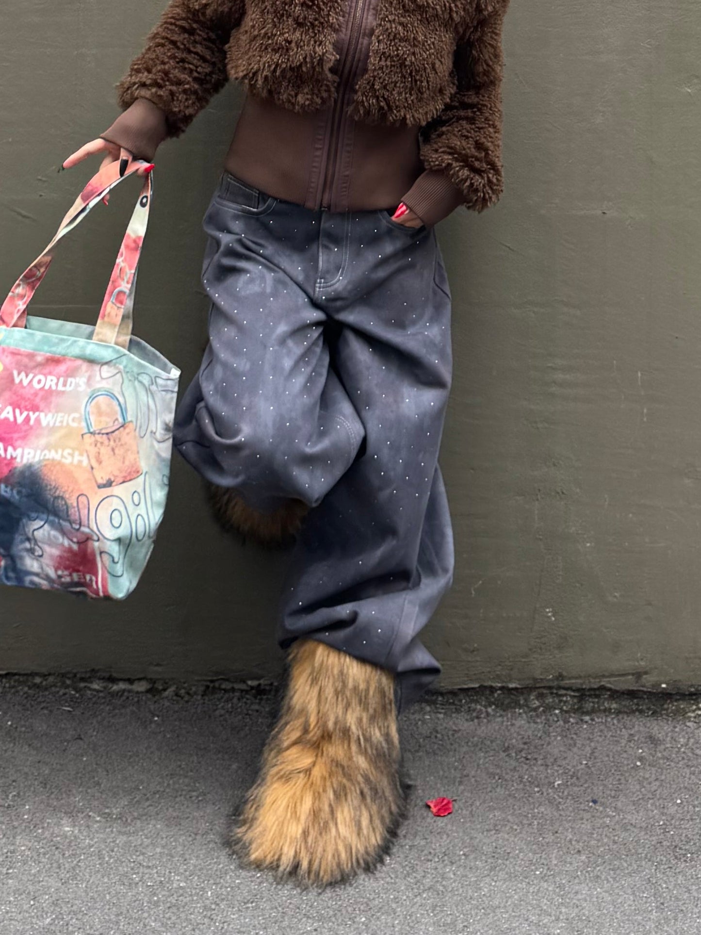 ワイドラメデニムパンツ DPB86173