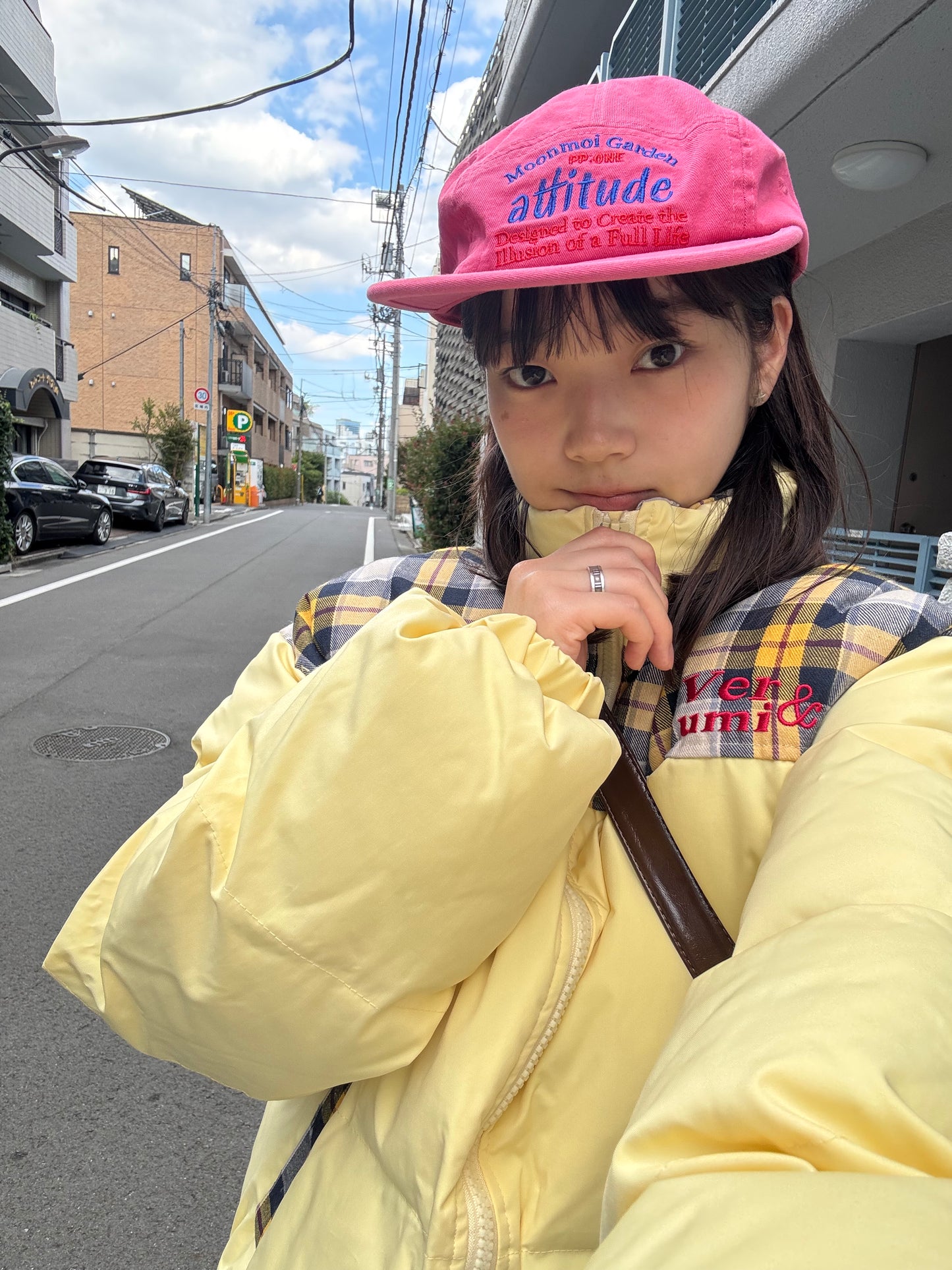 イエローチェックダウンジャケット DPB91045