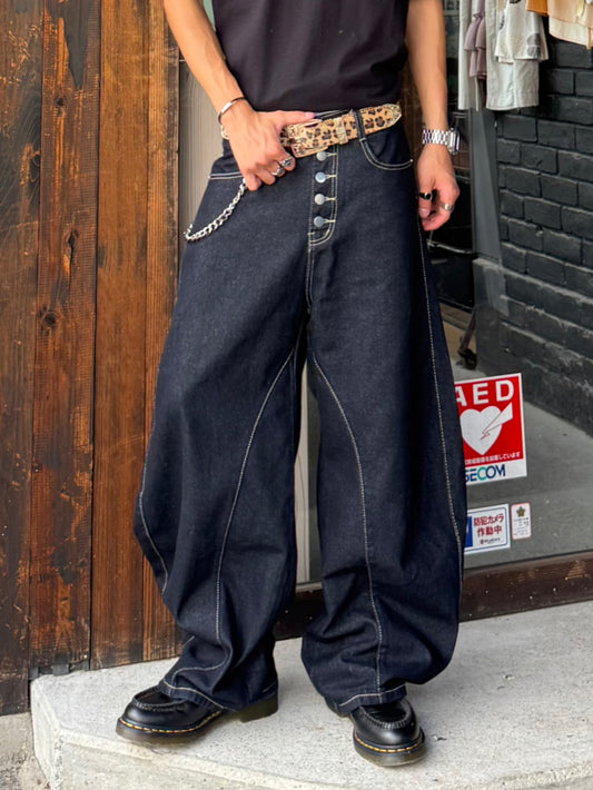 Kenshin_ボタンデザインワイドデニムパンツ DPB73405