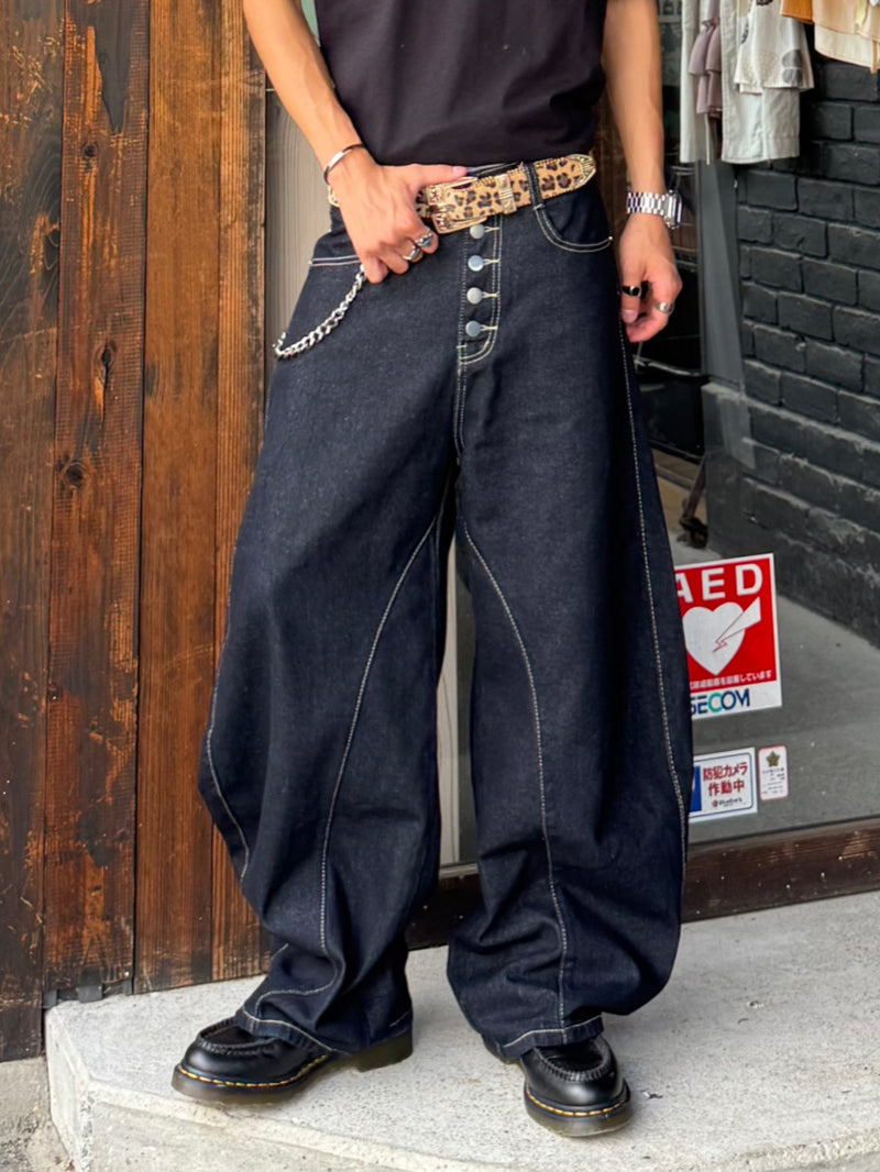 Kenshin_ボタンデザインワイドデニムパンツ DPB73405 – CRAMMY