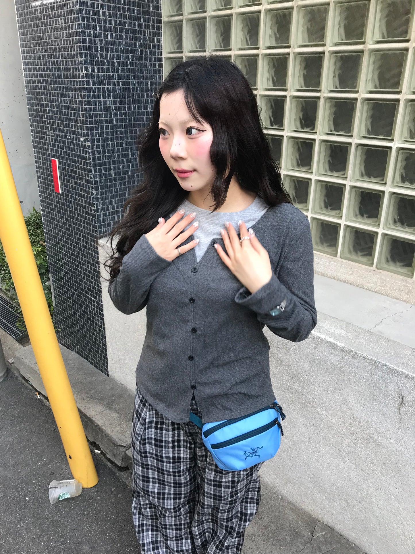 ダークグレーレイヤードトップス DPB89194