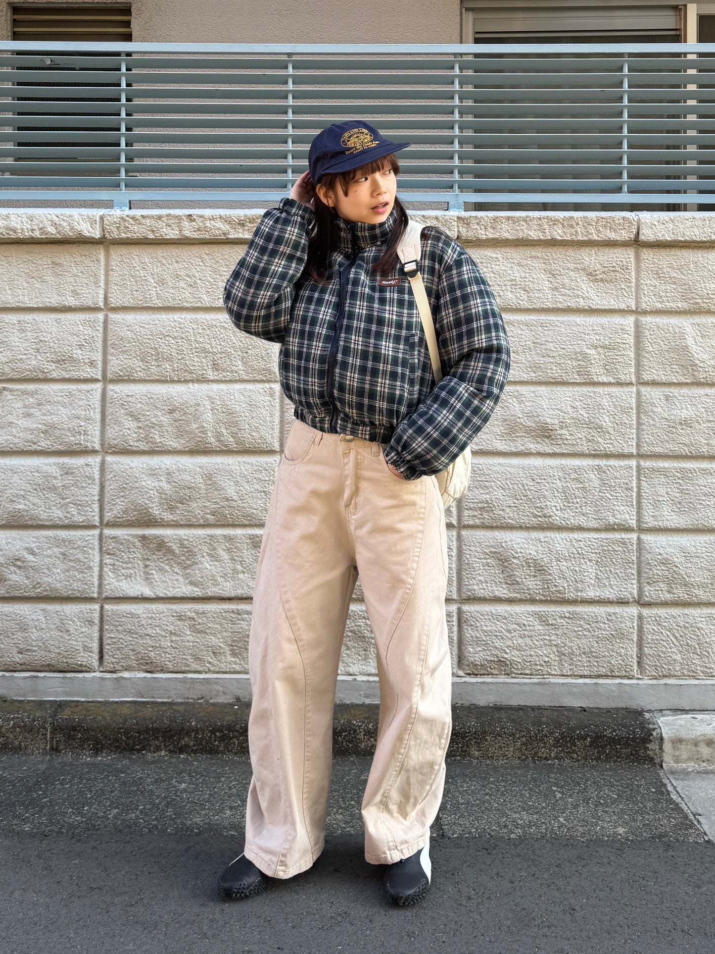 リバーシブルチェック中綿ジャケット DPB91075