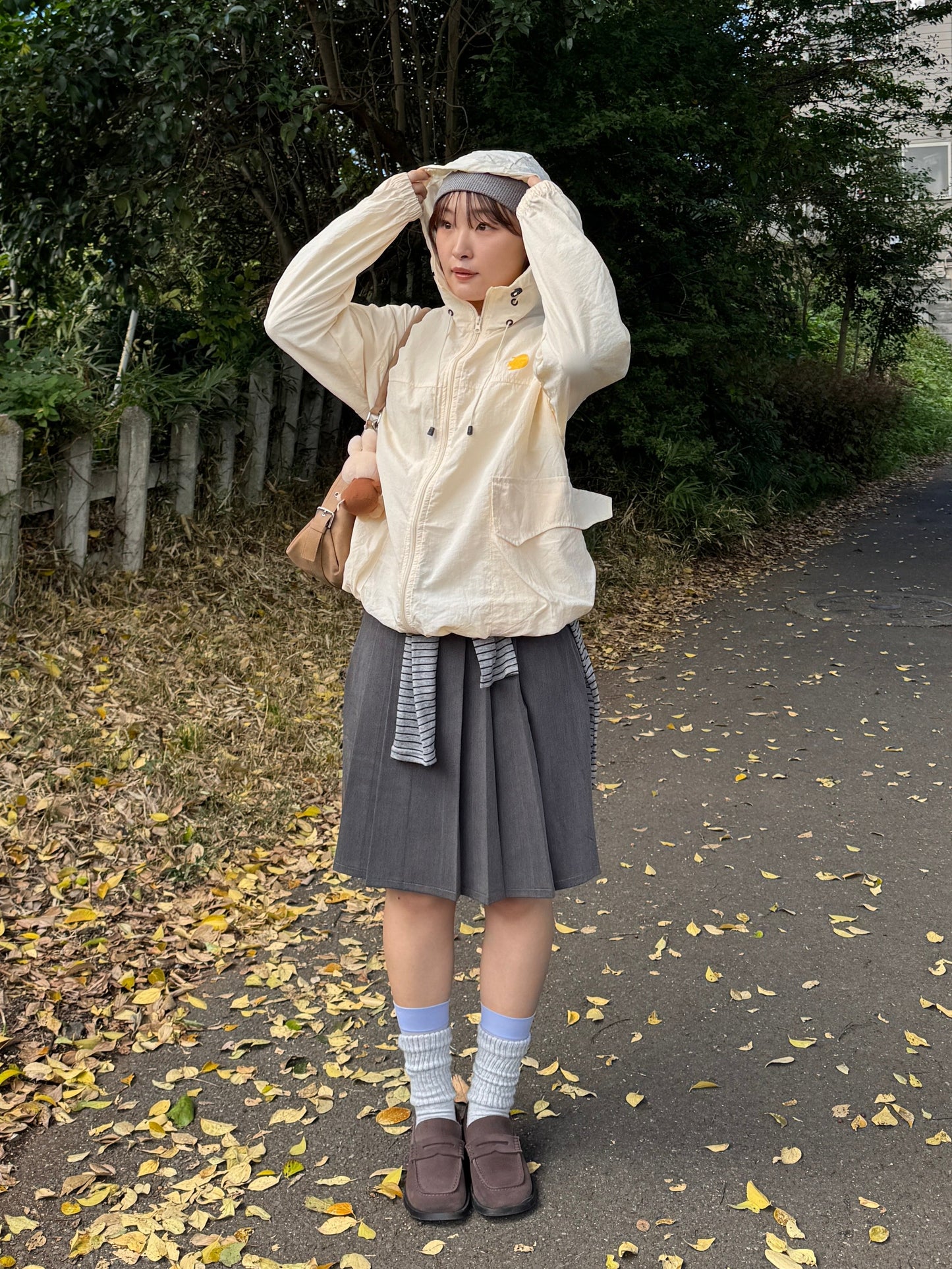 フードドロストワンポイントナイロンジャケット DPB78219