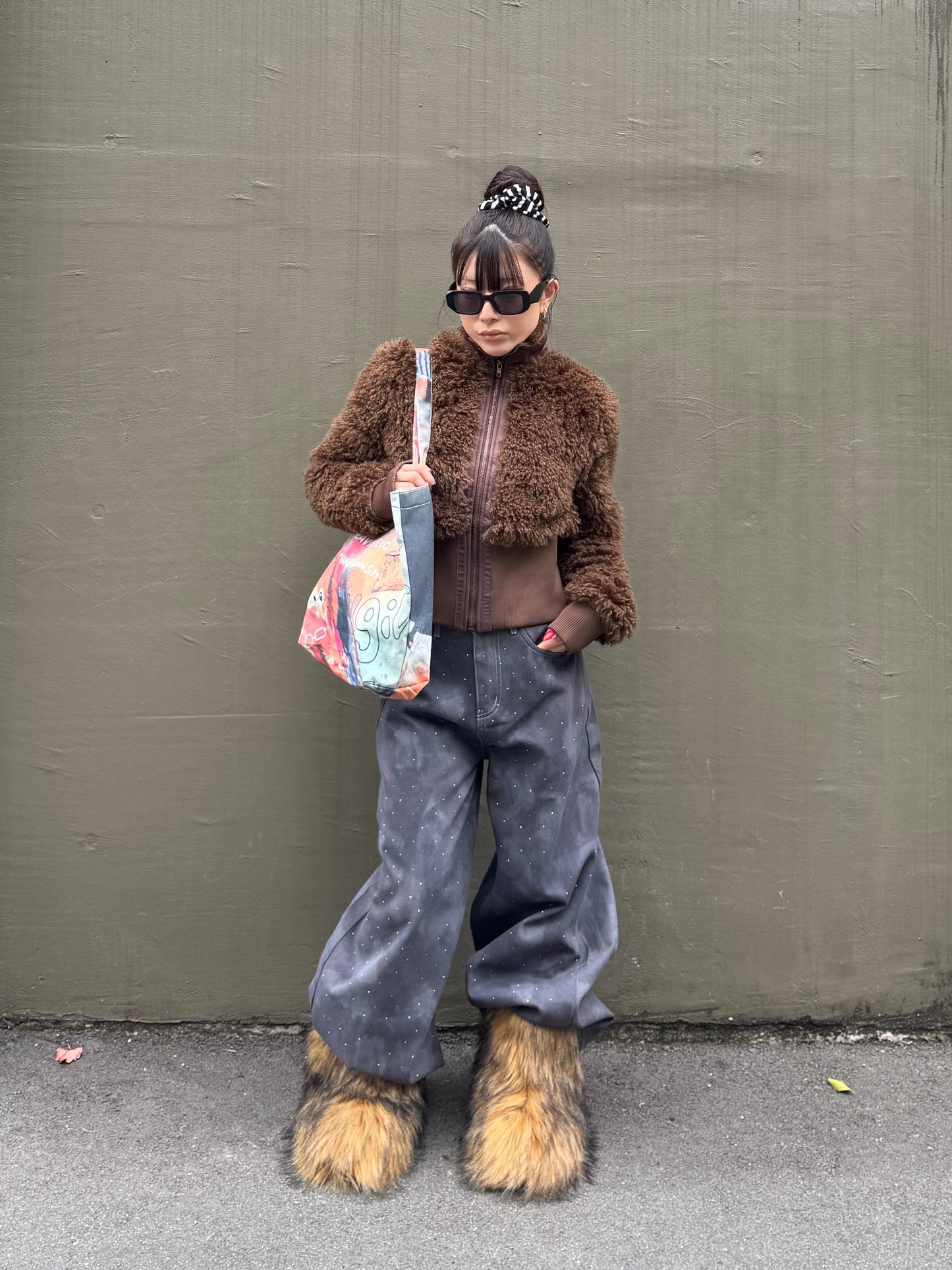 ワイドラメデニムパンツ DPB86173