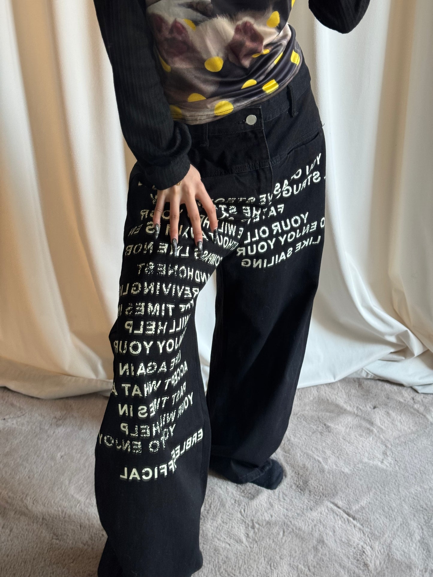 レタリングロゴワイドパンツ DPB86186