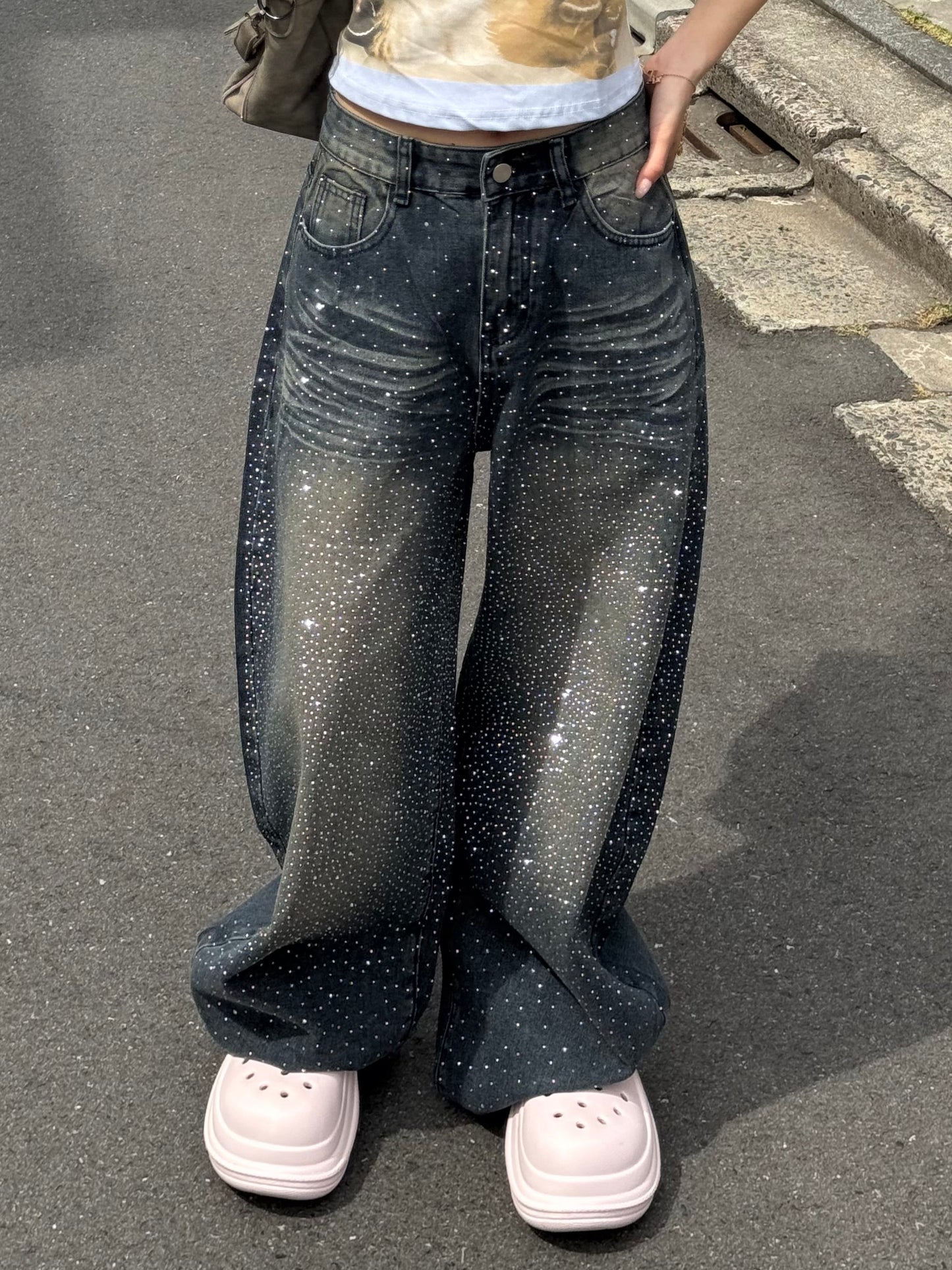 ラメウォッシュデニムパンツ DPB86245