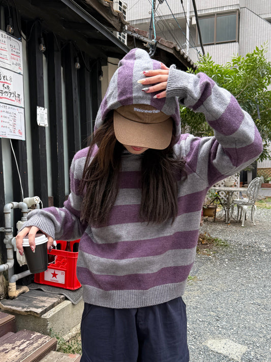 パープルストライプニット DPC01027