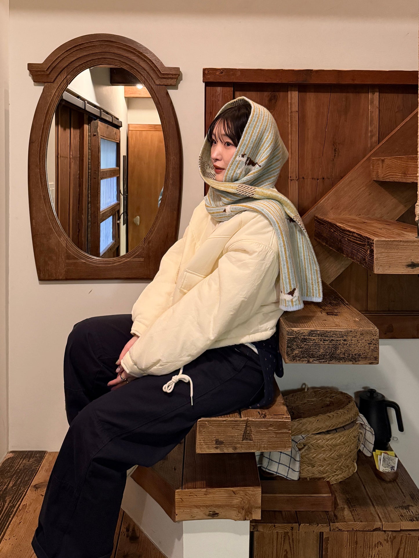 ドッグイラストストライプマフラー DPB78224