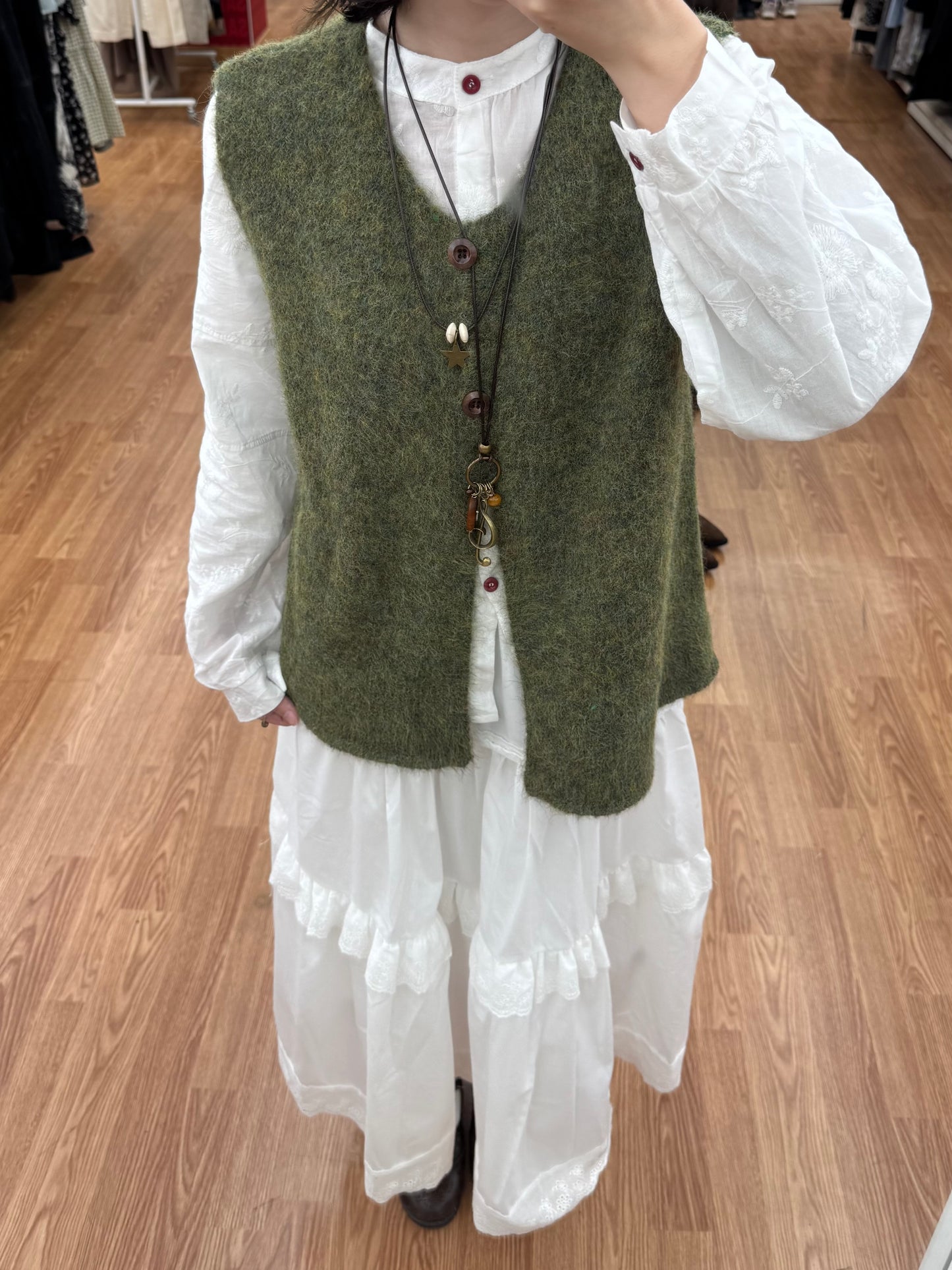 メランジボタンニットベスト DPC03033