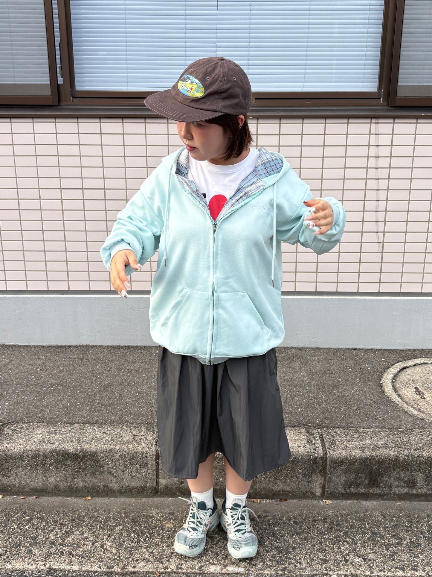 チェックジップパーカー DPB97009