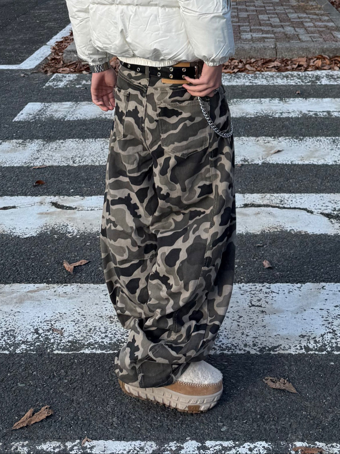 カモフラワイドデニムパンツ DPB90106