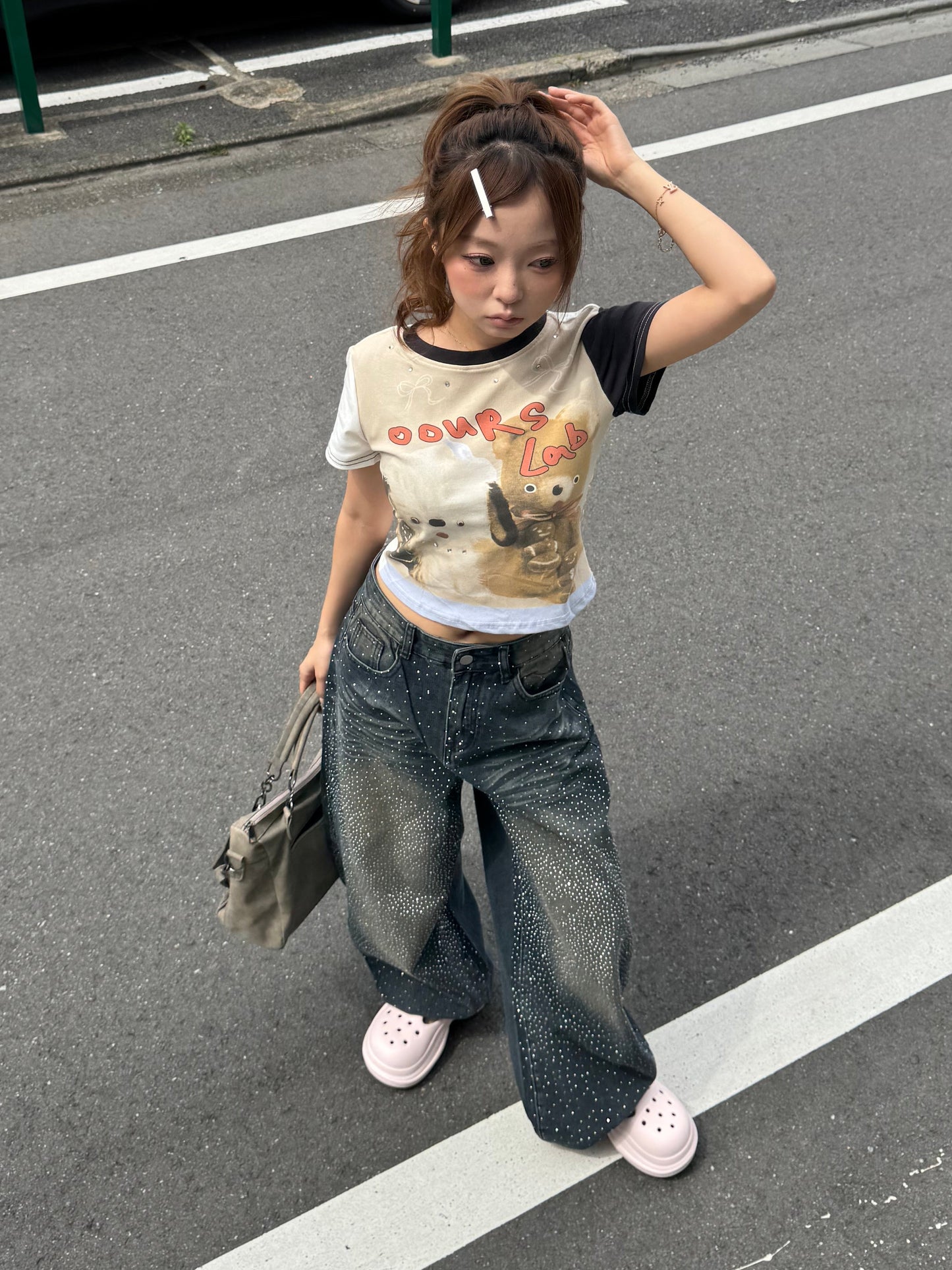 ラメウォッシュデニムパンツ DPB86245