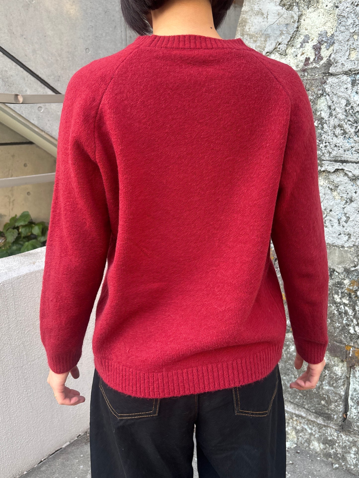 ラウンドネックレッドニット DPB63263