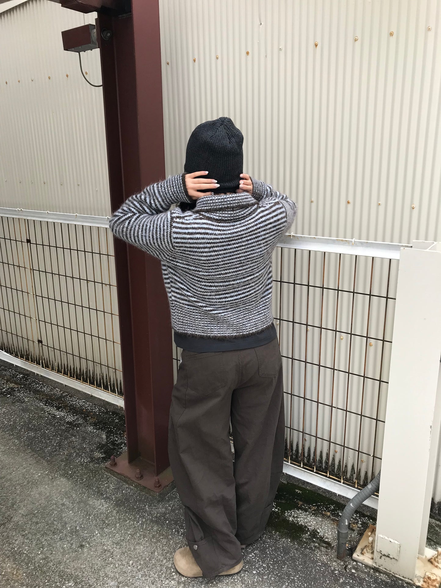 ニットボーダーポロトップス DPB89188