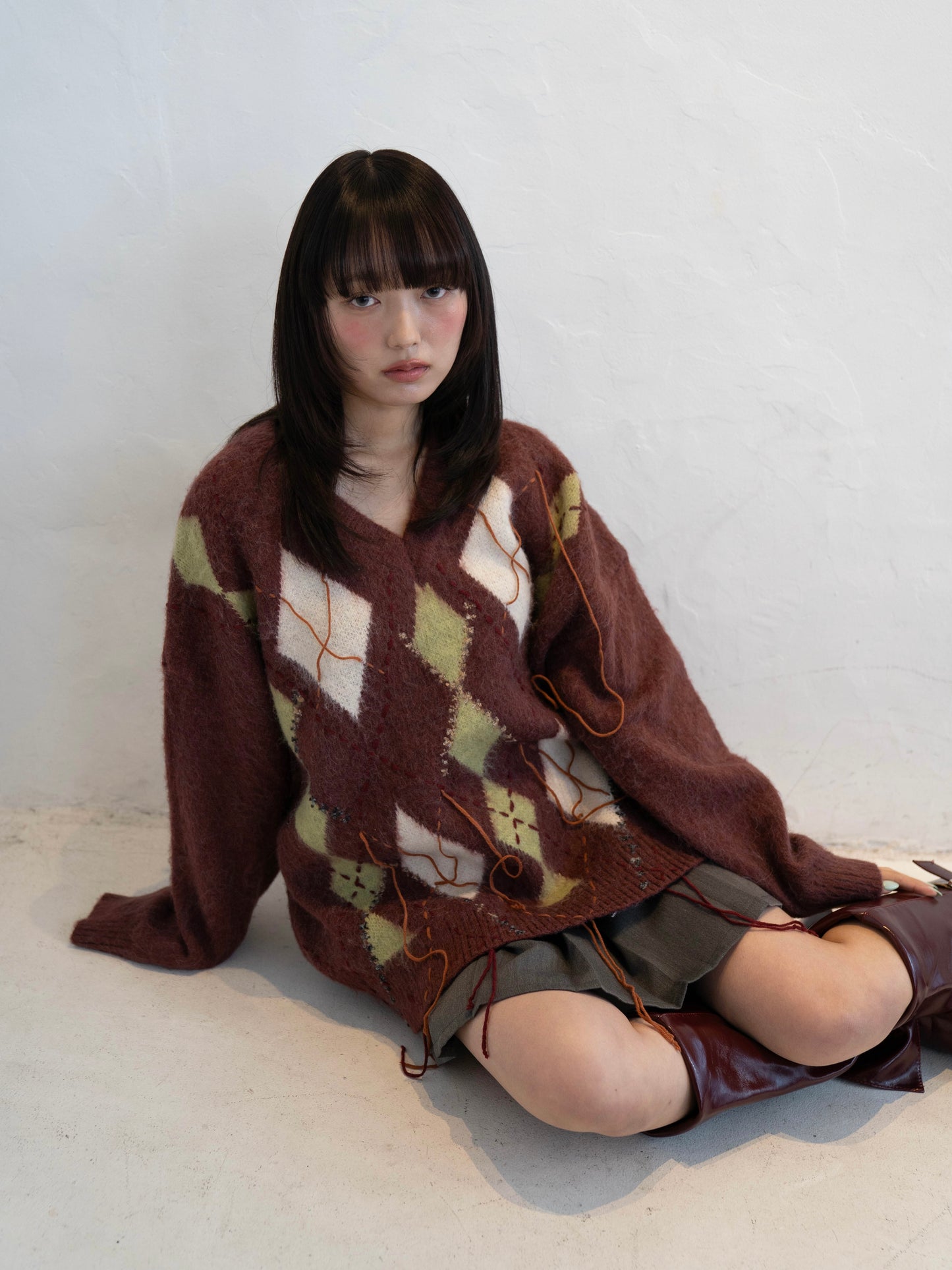 アーガイルチェックニット DPC02012