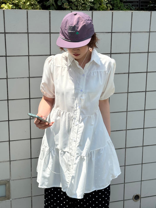 ギャザーシャツワンピース DPB91172
