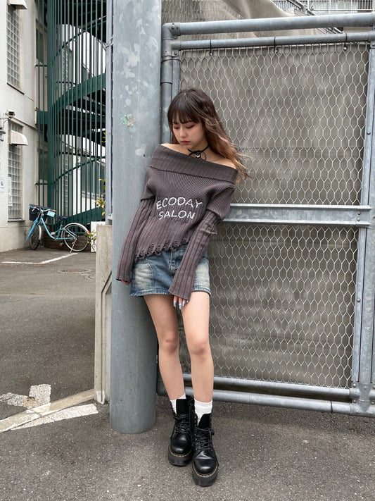 アシンメトリーショルダーニット DPB68037