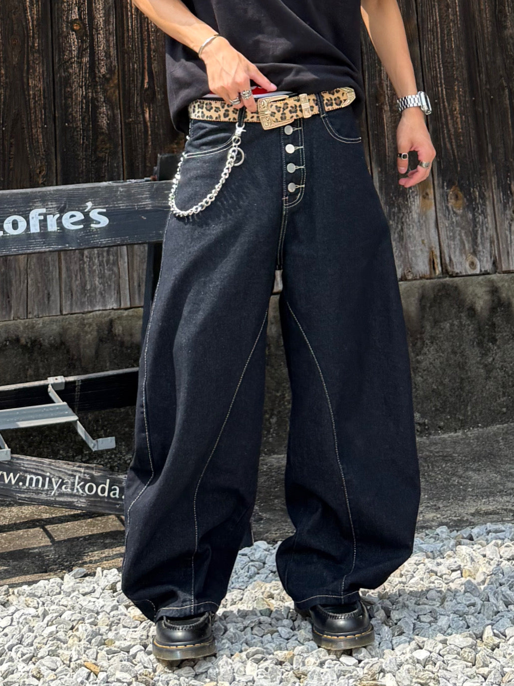 Kenshin_ボタンデザインワイドデニムパンツ DPB73405