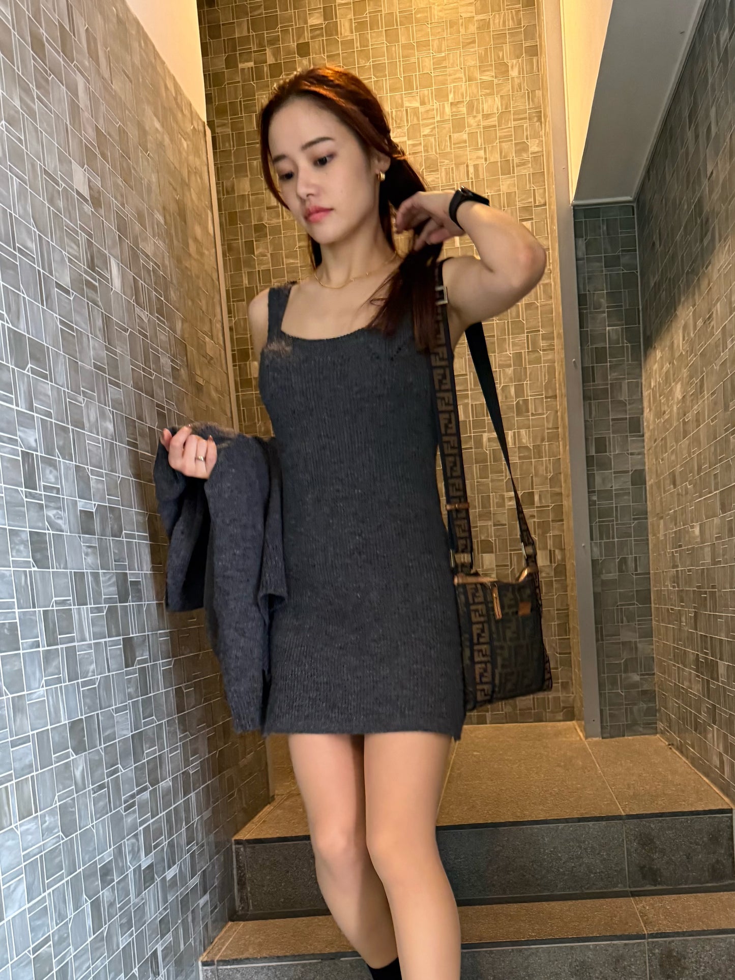 グレーセーターツーピースセット DPB47480