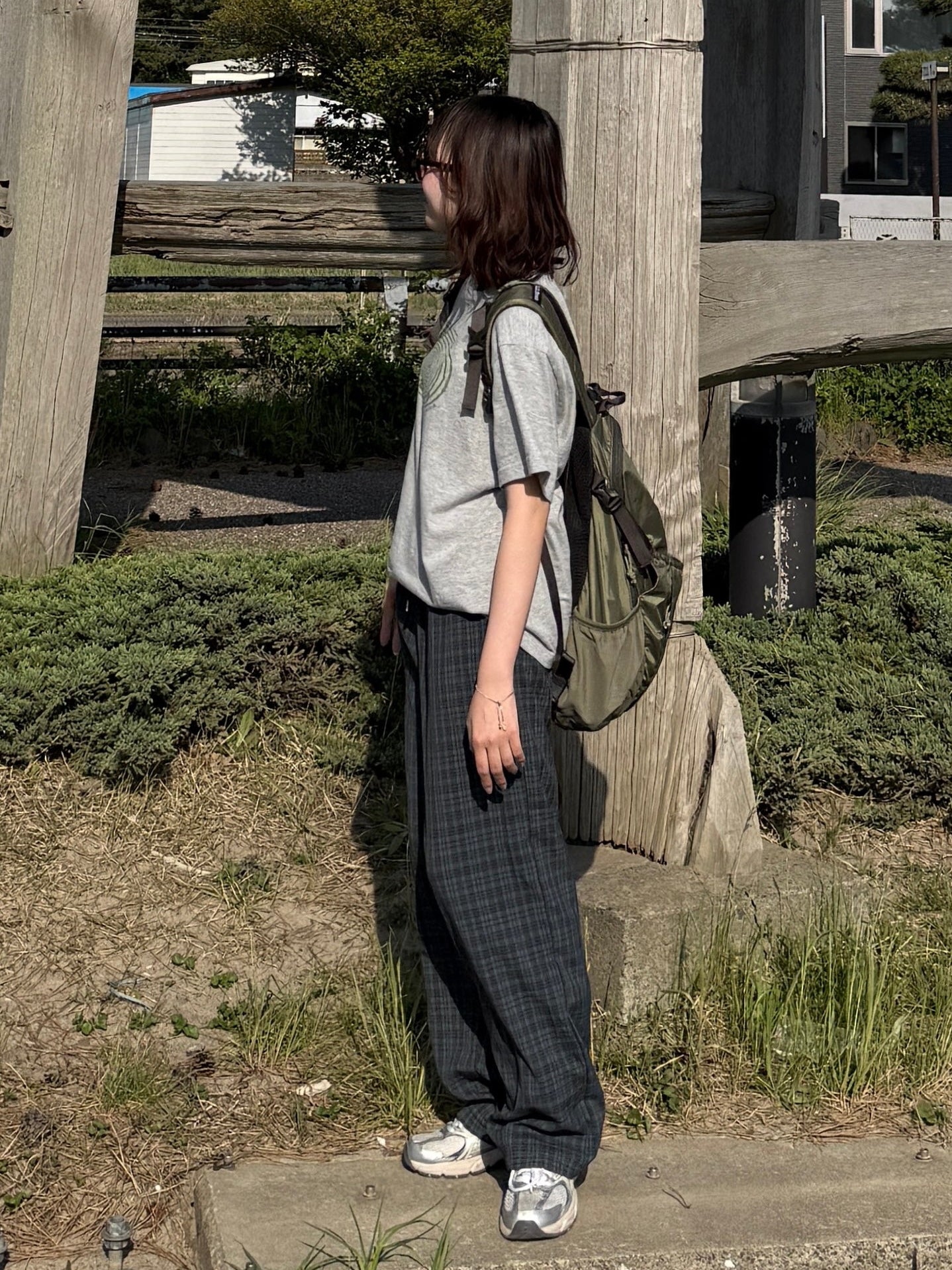 ナイロンチェックパンツ DPC03042