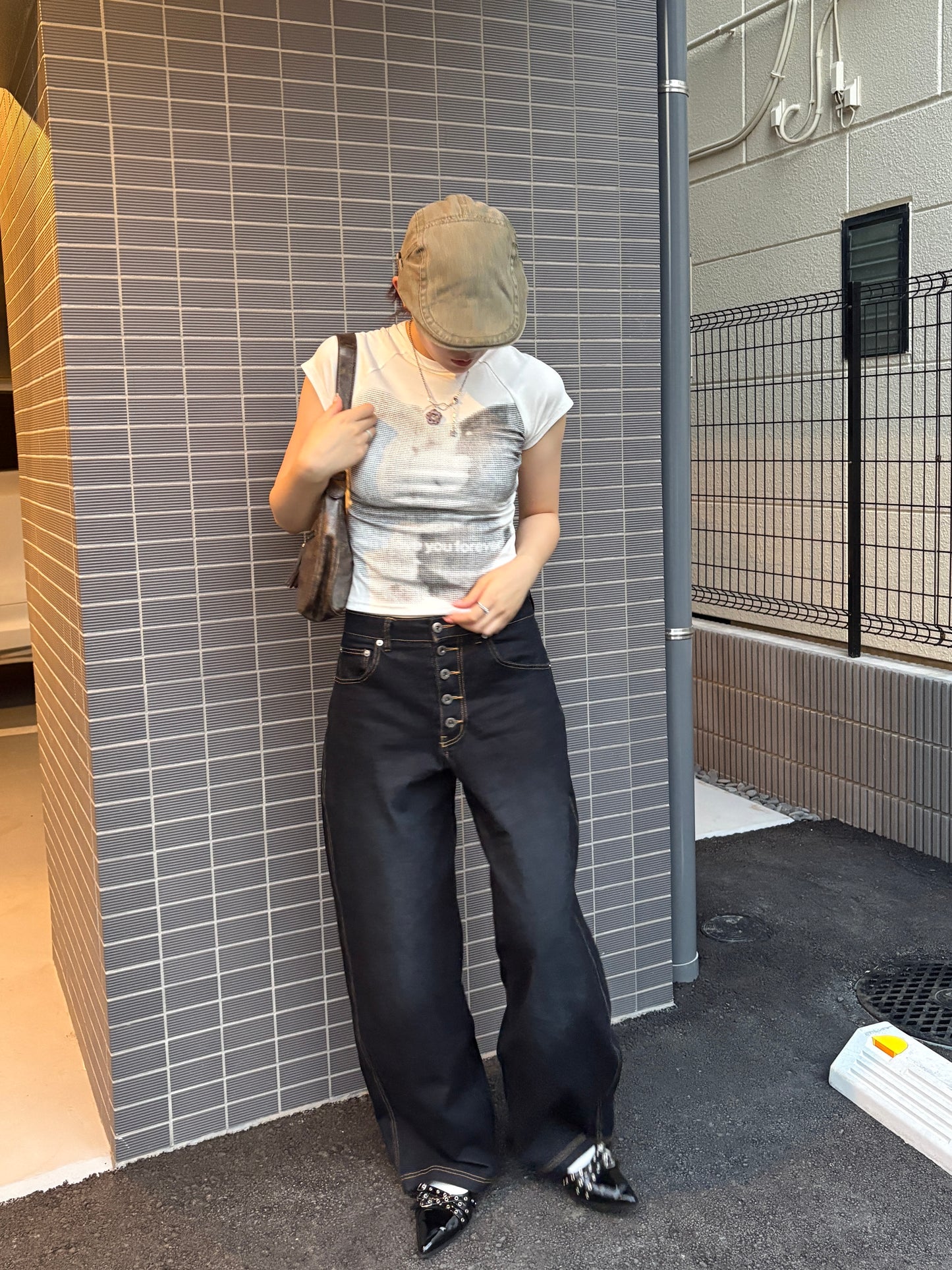 ベアプリントクロップドトップス DPC08055