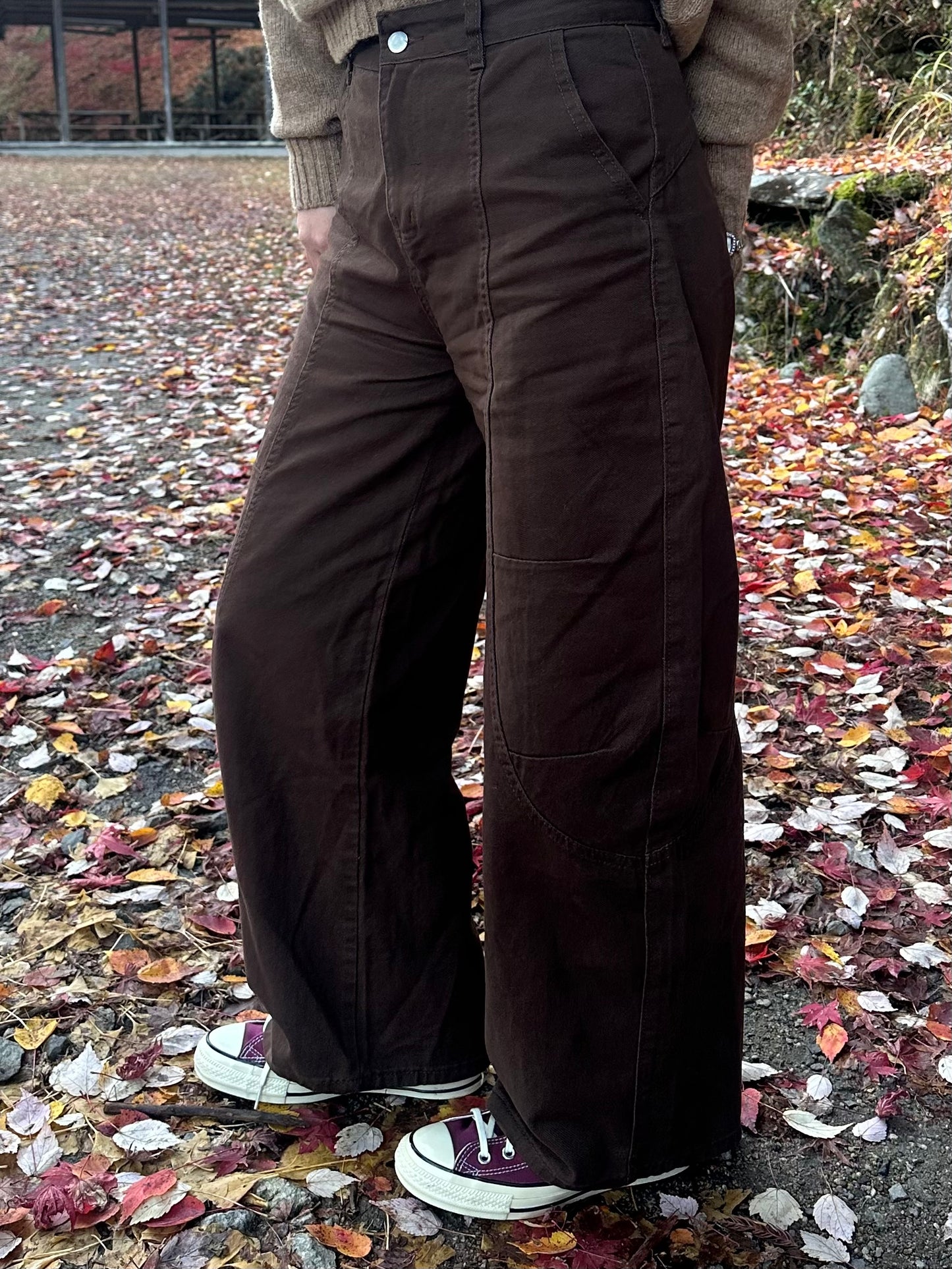 ステッチデザインブラウンパンツ DPB95069