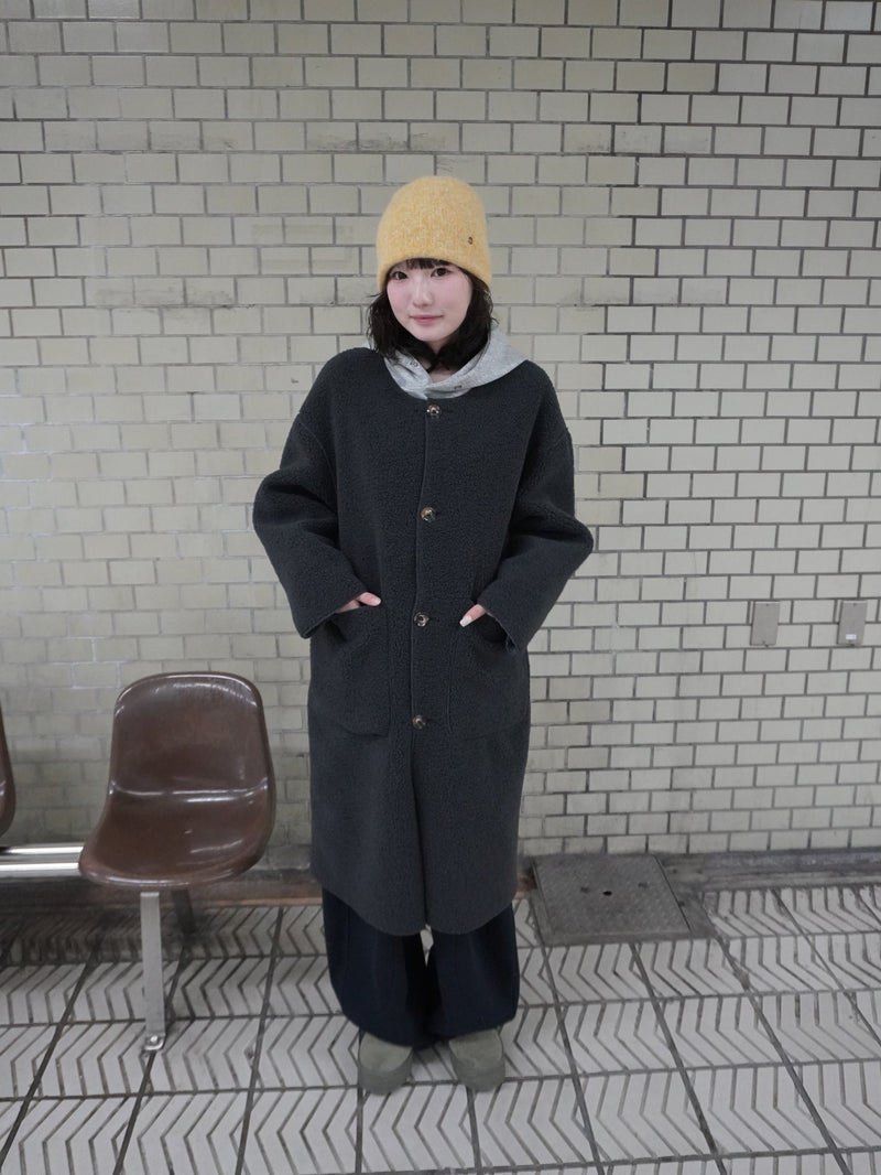 チェック&ボアリバーシブルロングコート DPB85419 – CRAMMY