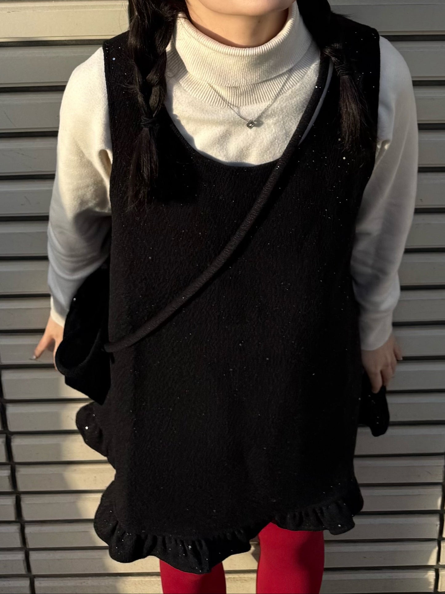 グリッターフリルワンピース&ミニバッグ DPA43724