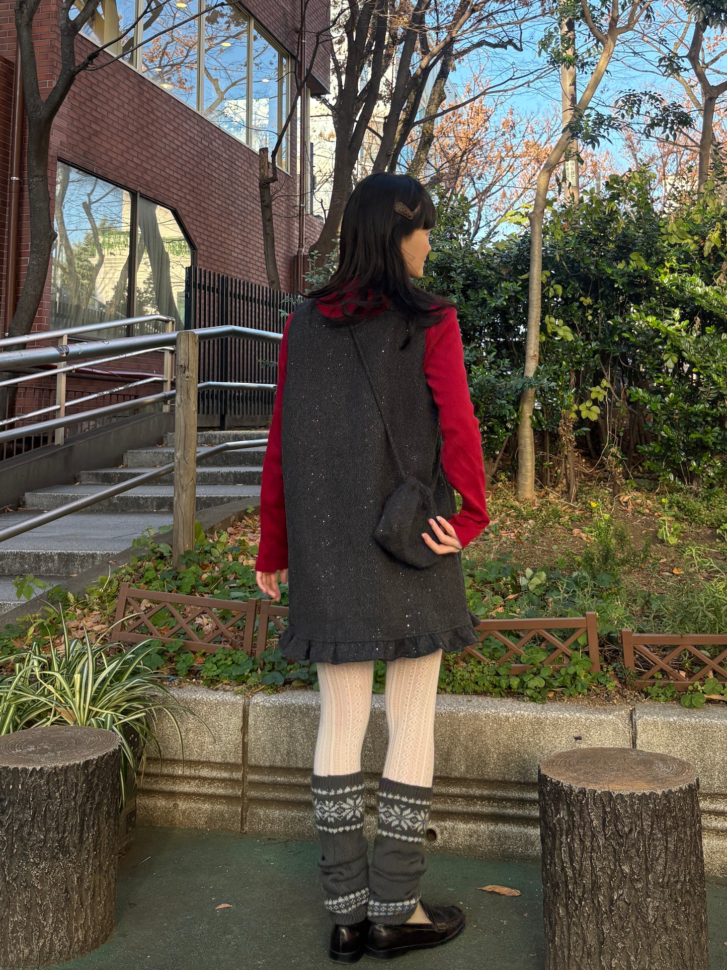 グリッターフリルワンピース&ミニバッグ DPA43724