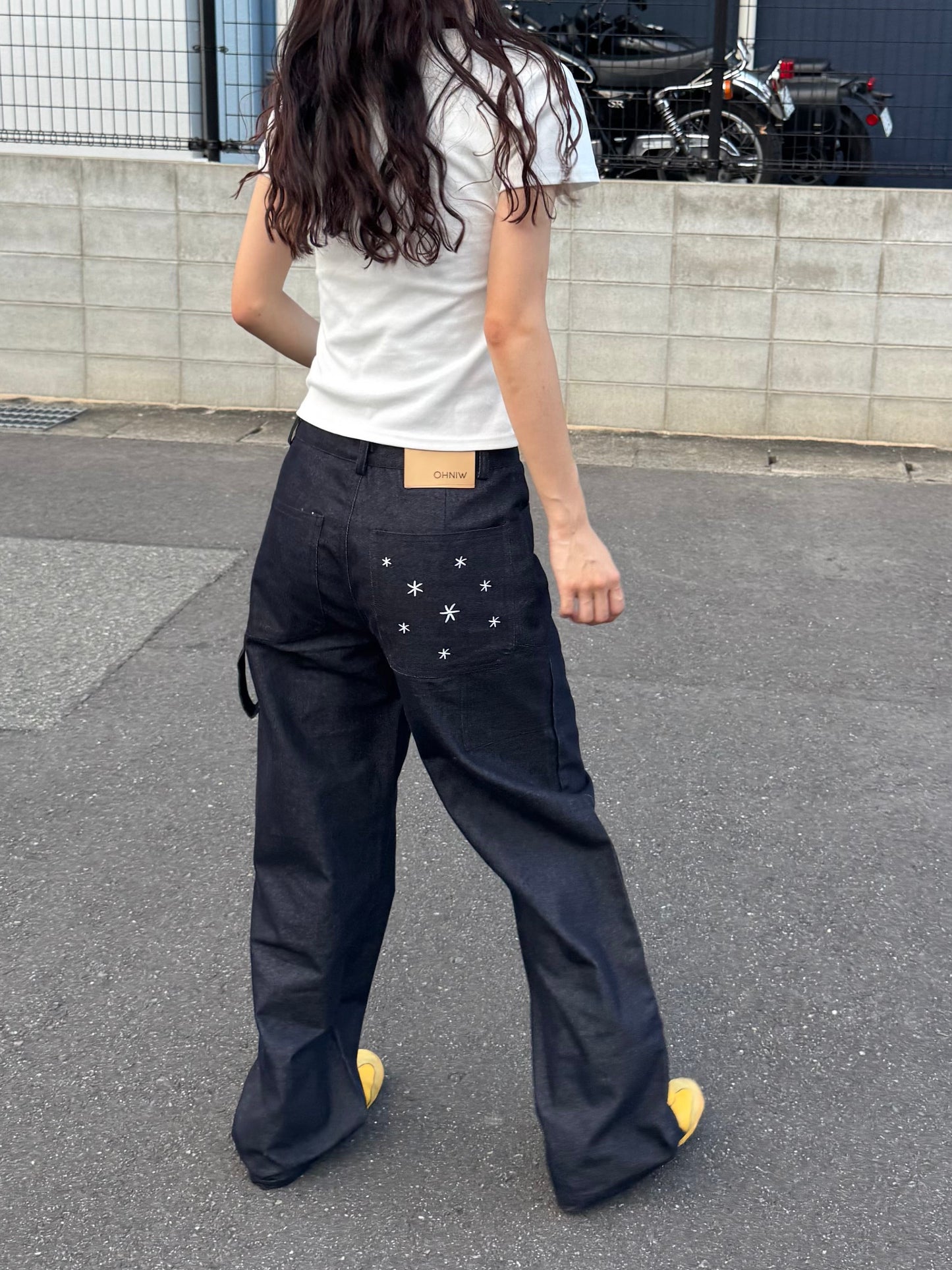 バックポケットステッチワイドデニムパンツ DPC07024