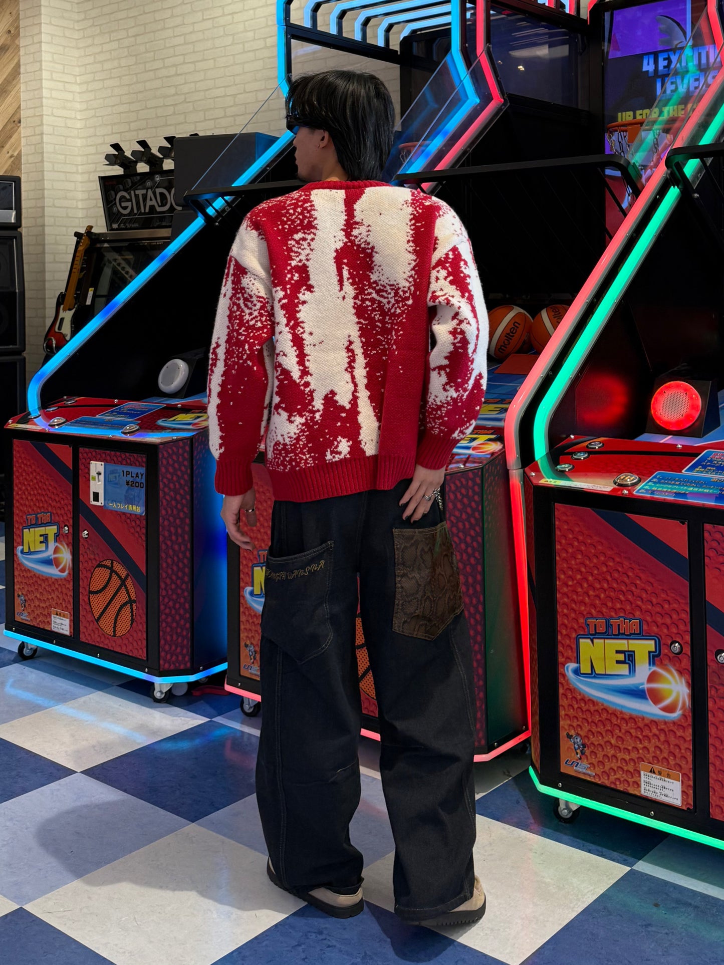 バイカラーデザインニット DPB90074