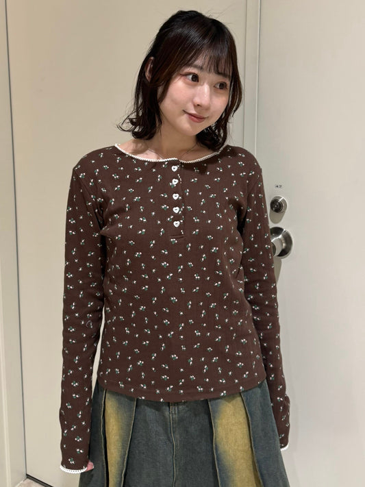 ハートボタンフラワートップス DPC03043