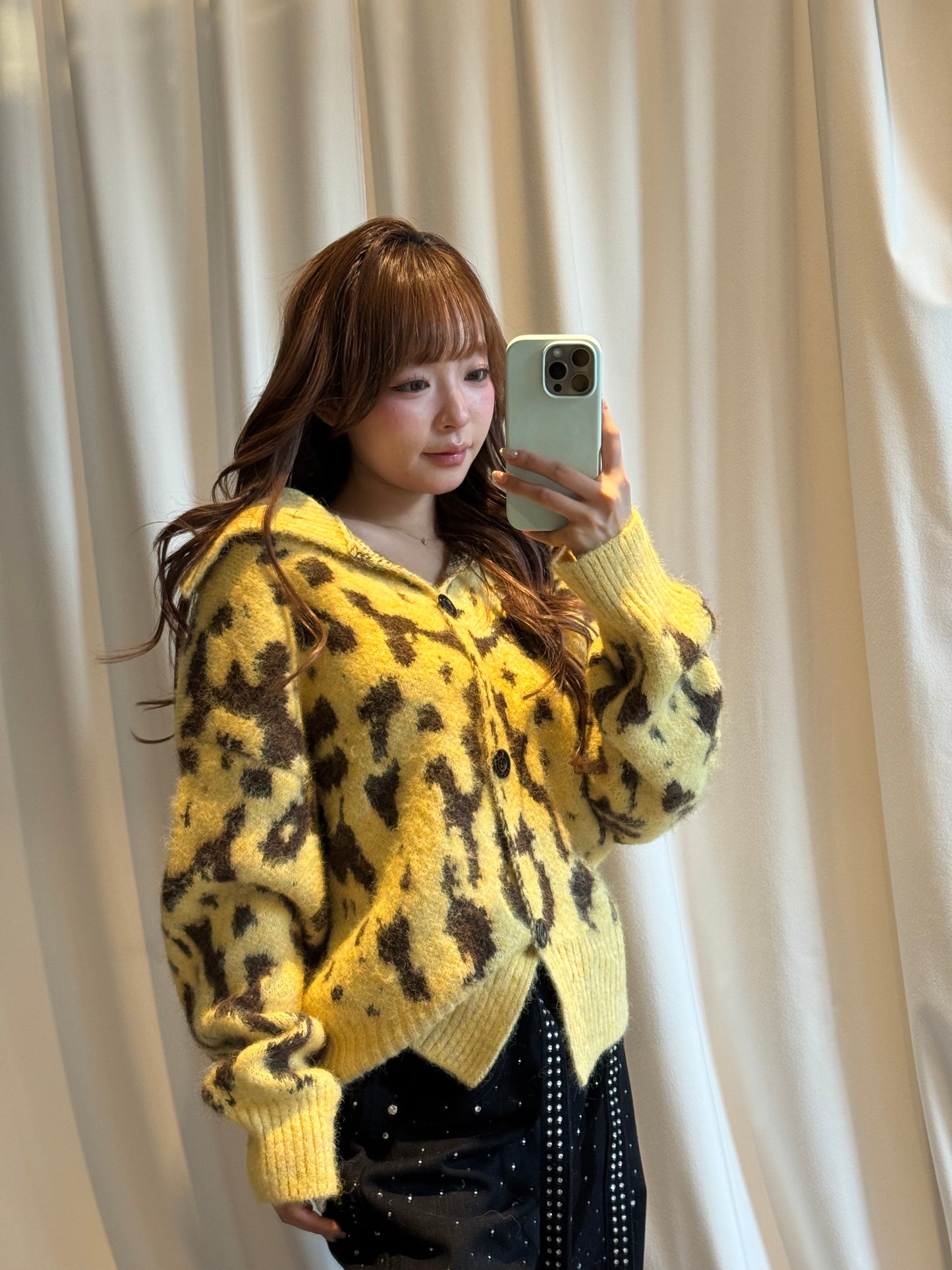 レオパードハイネックカーディガン DPB86181