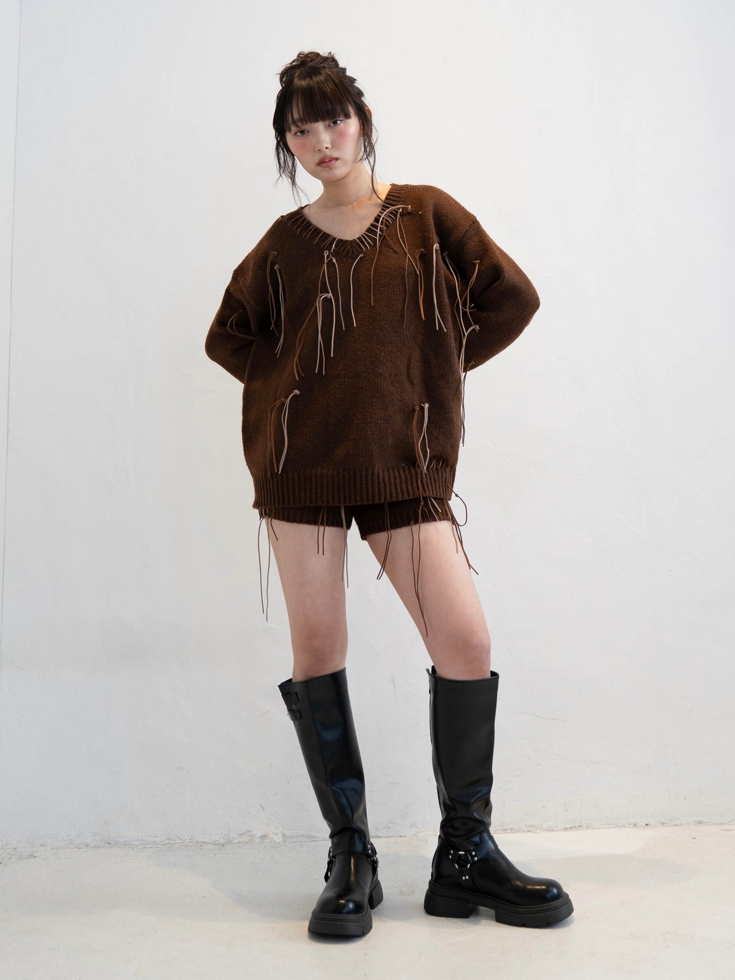 フリンジニットセットアップ DPC02011