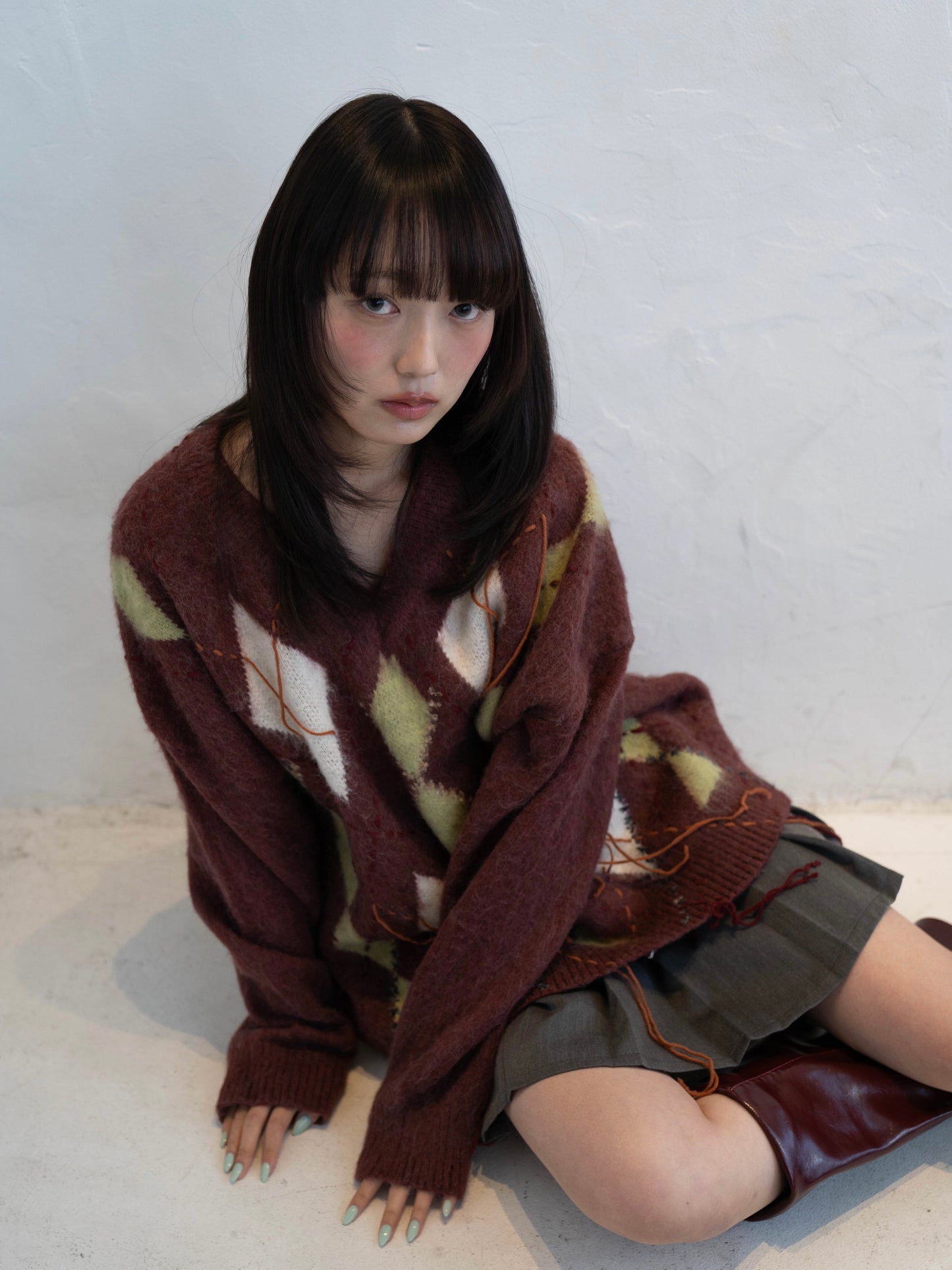 アーガイルチェックニット DPC02012