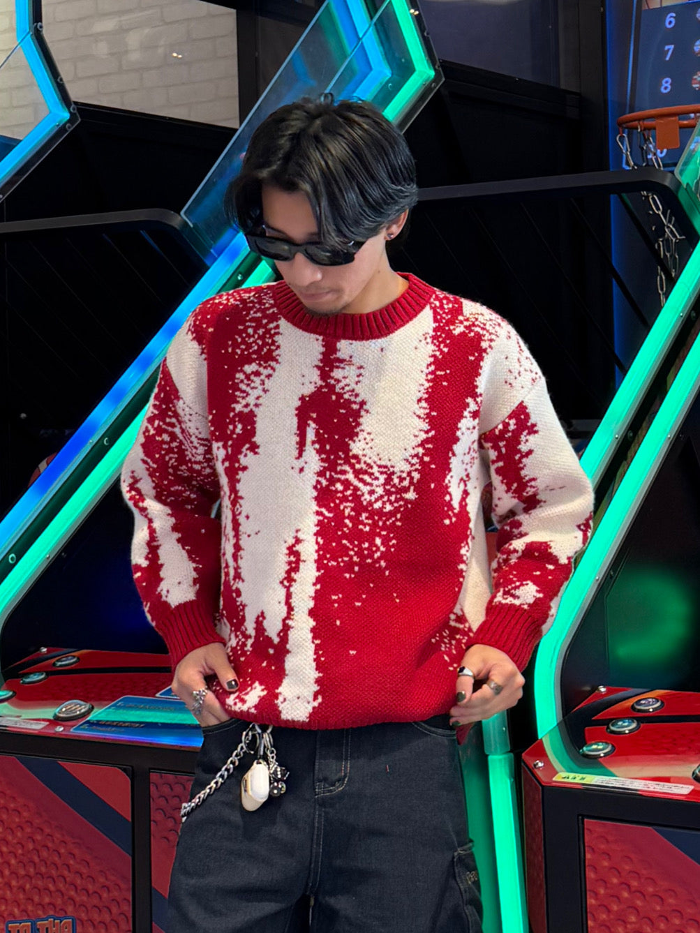 バイカラーデザインニット DPB90074