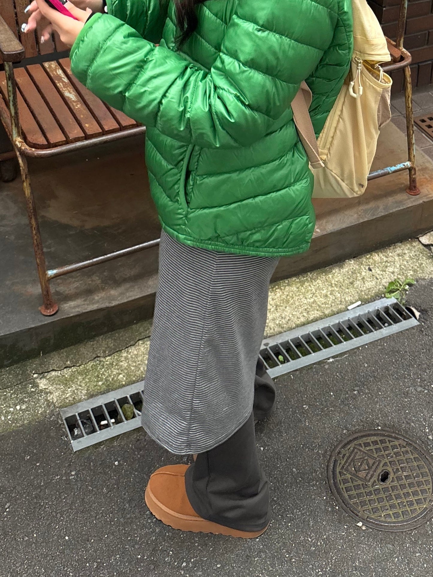 ストライプレイヤードスカートパンツ DPB89143