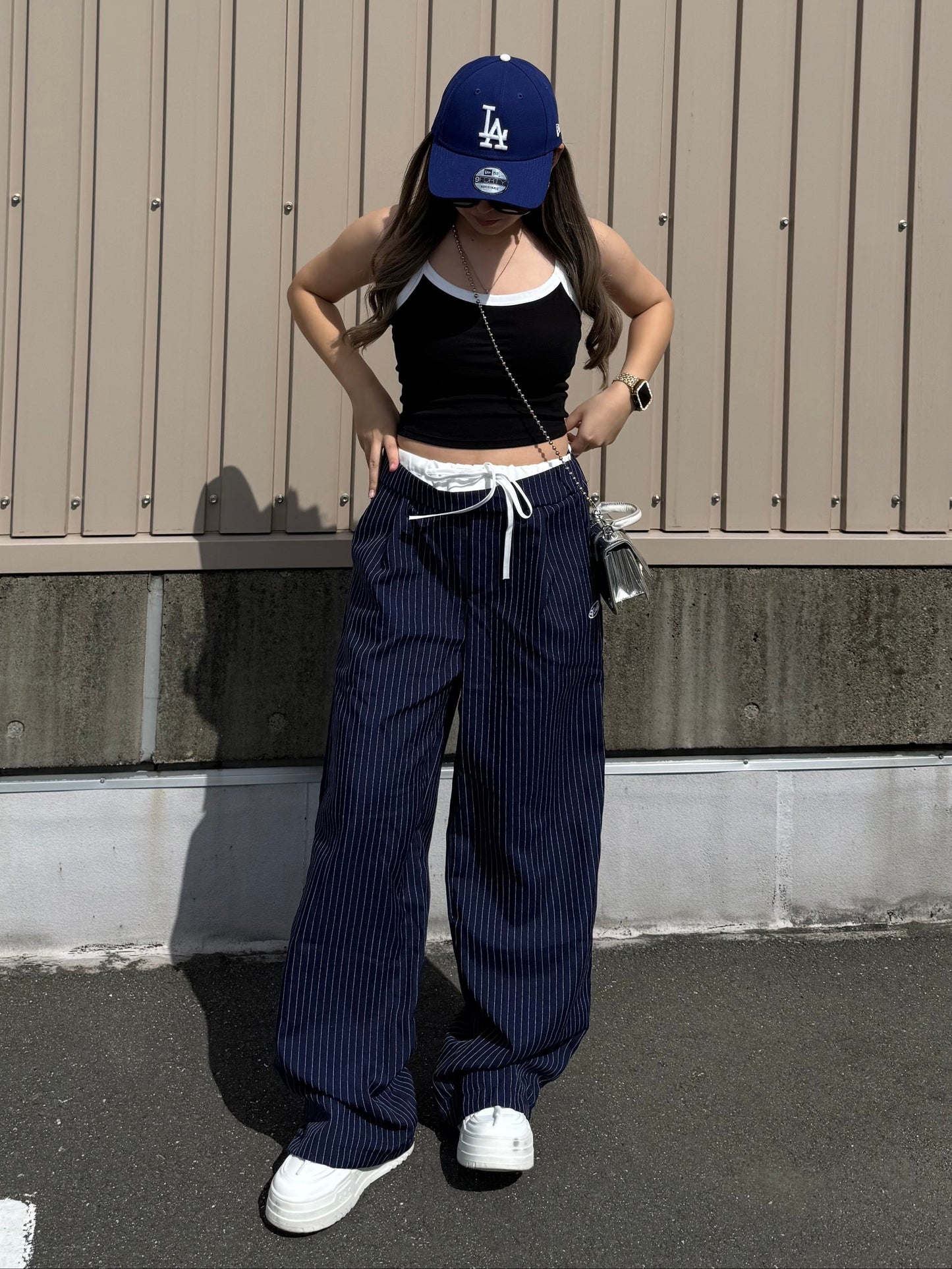 ストライプストレートパンツ DPB73581