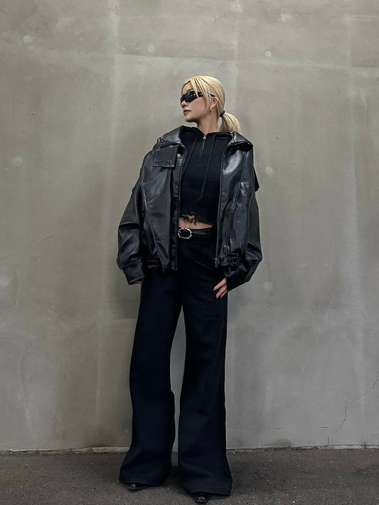 ブラックバギーパンツ DPB26630