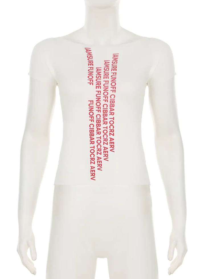 レッドレタリングTシャツ DPB71748
