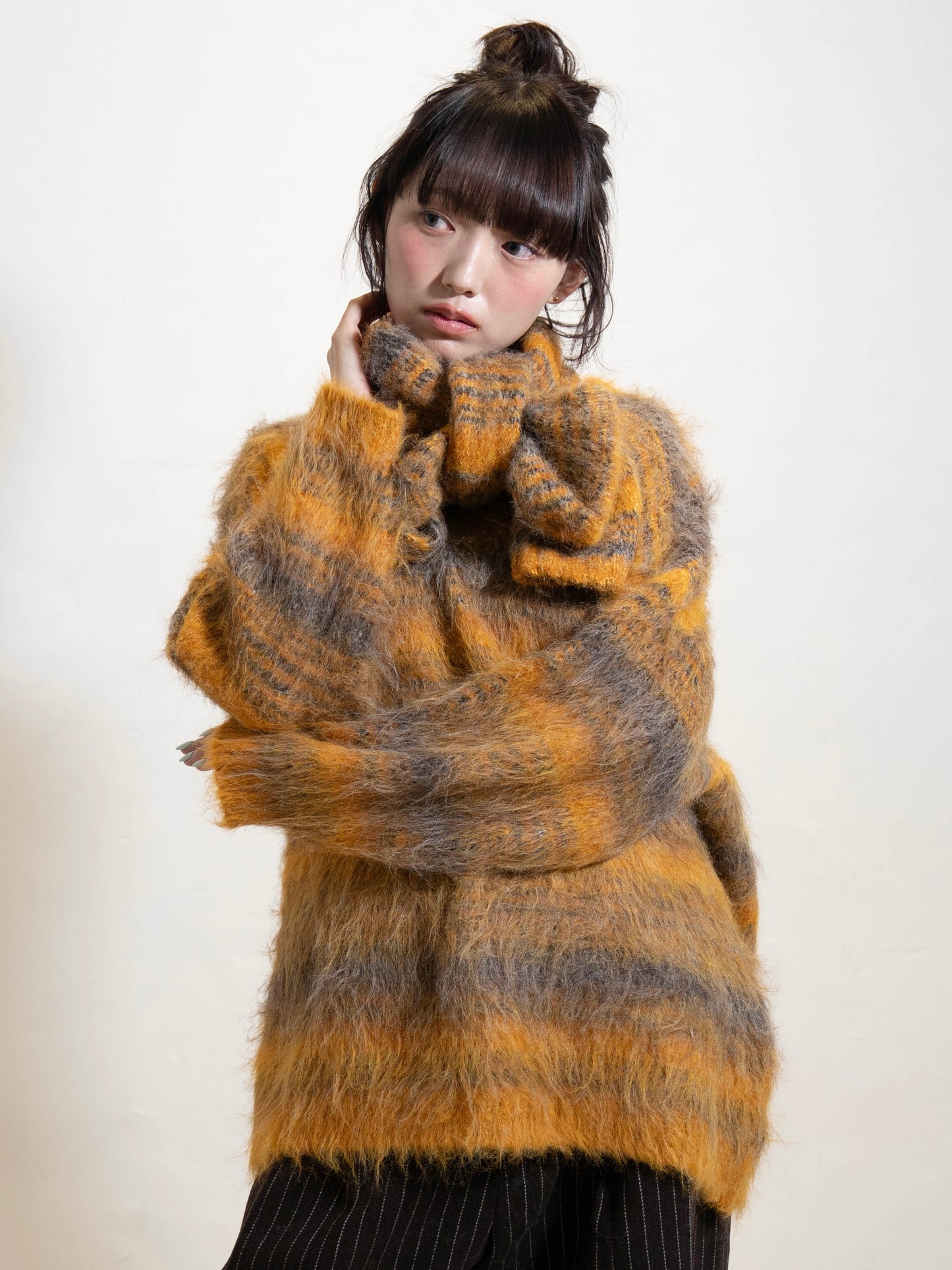 リボンマフラーボーダーニット DPC02005