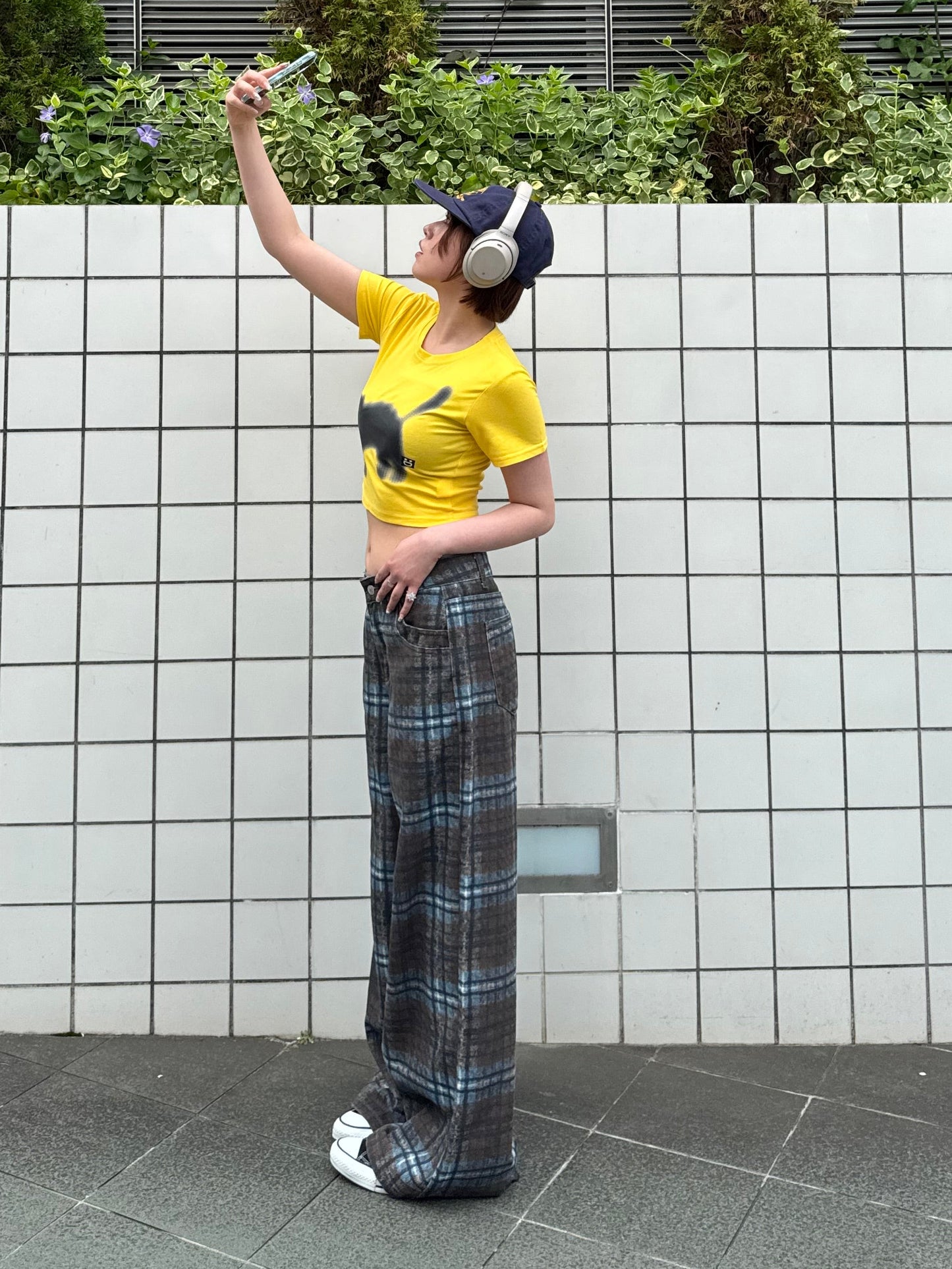 チェックデニムパンツ DPB91119