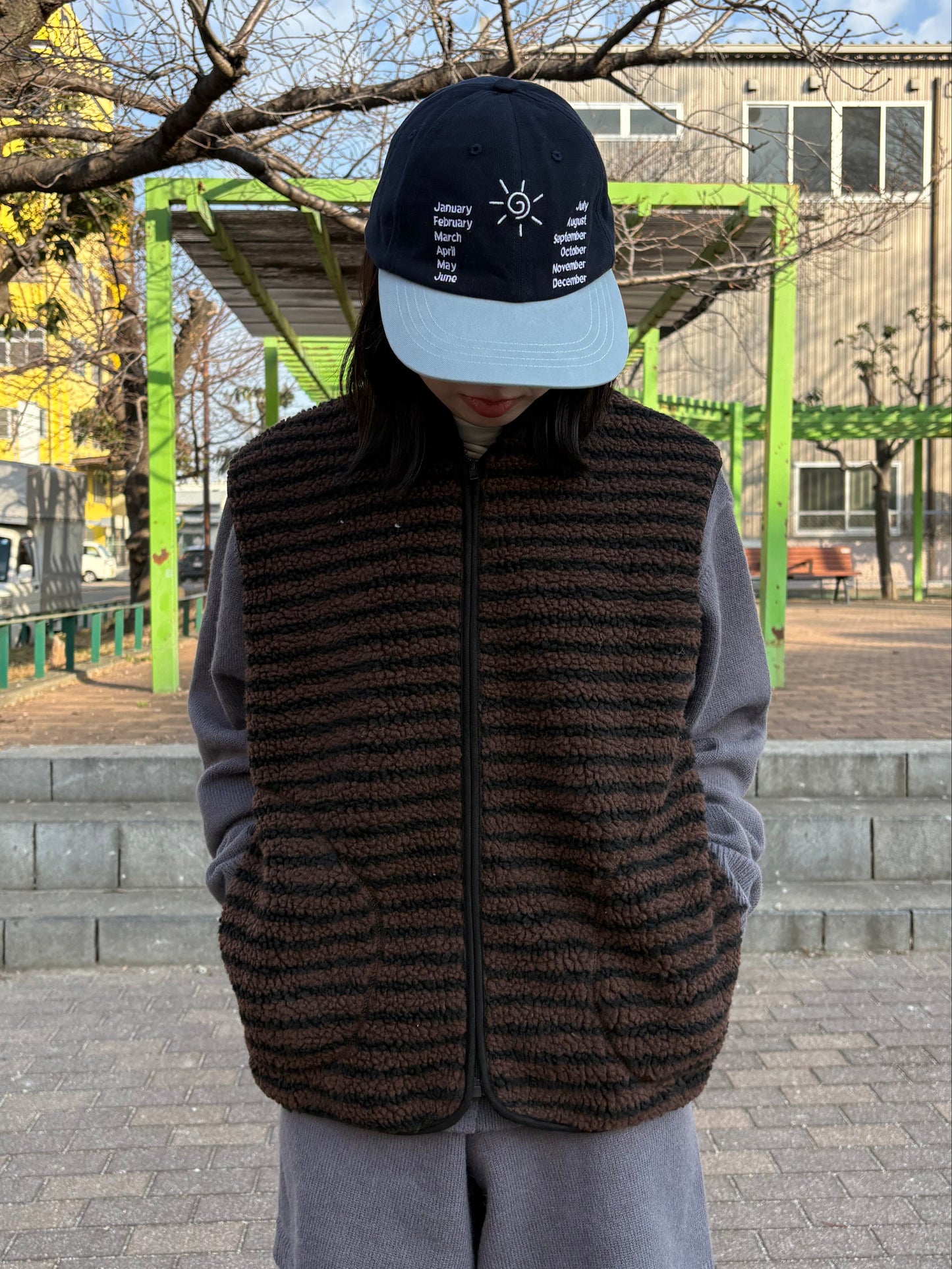 ノースリーブボーダーボアフリース DPB99072