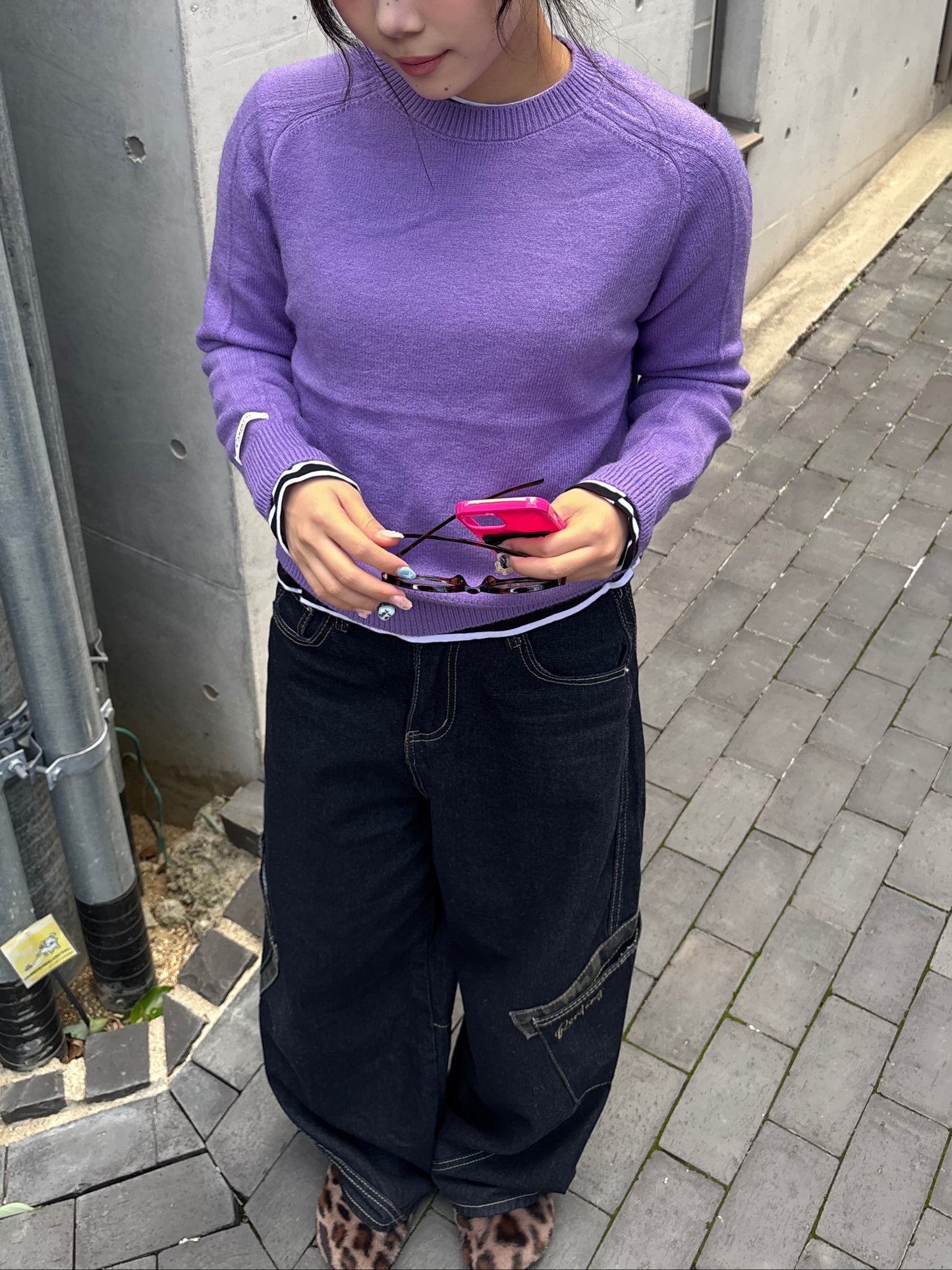 ナチュラルパープルニット DPB89118