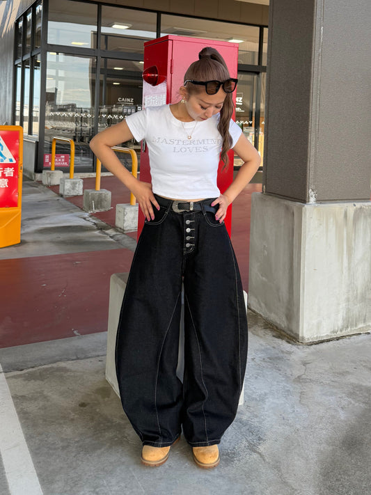Kenshin_ボタンデザインワイドデニムパンツ DPB73405