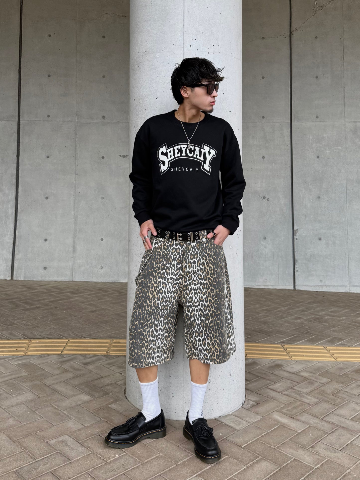 Kenshin_レオパードデニムハーフパンツ DPB73343