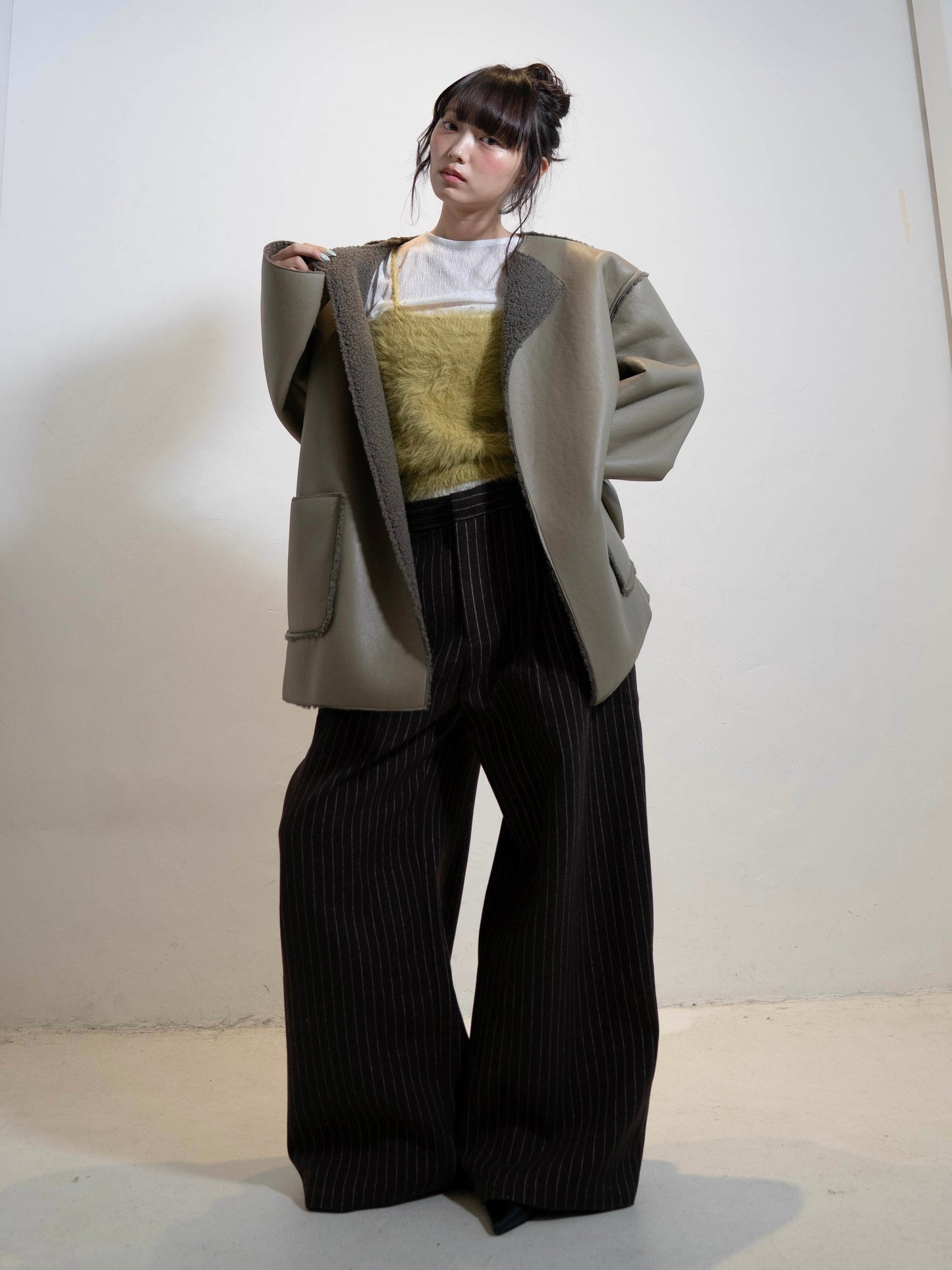 ウエストタックストライプパンツ DPC02007