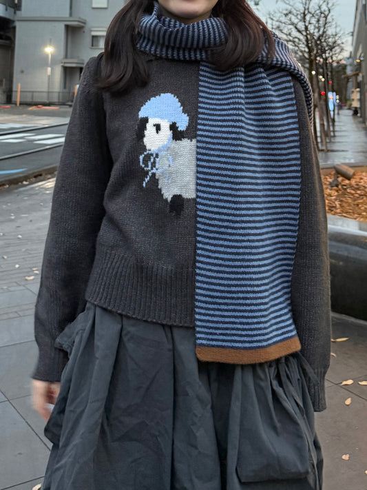 ボーダーニットマフラー DPA43730