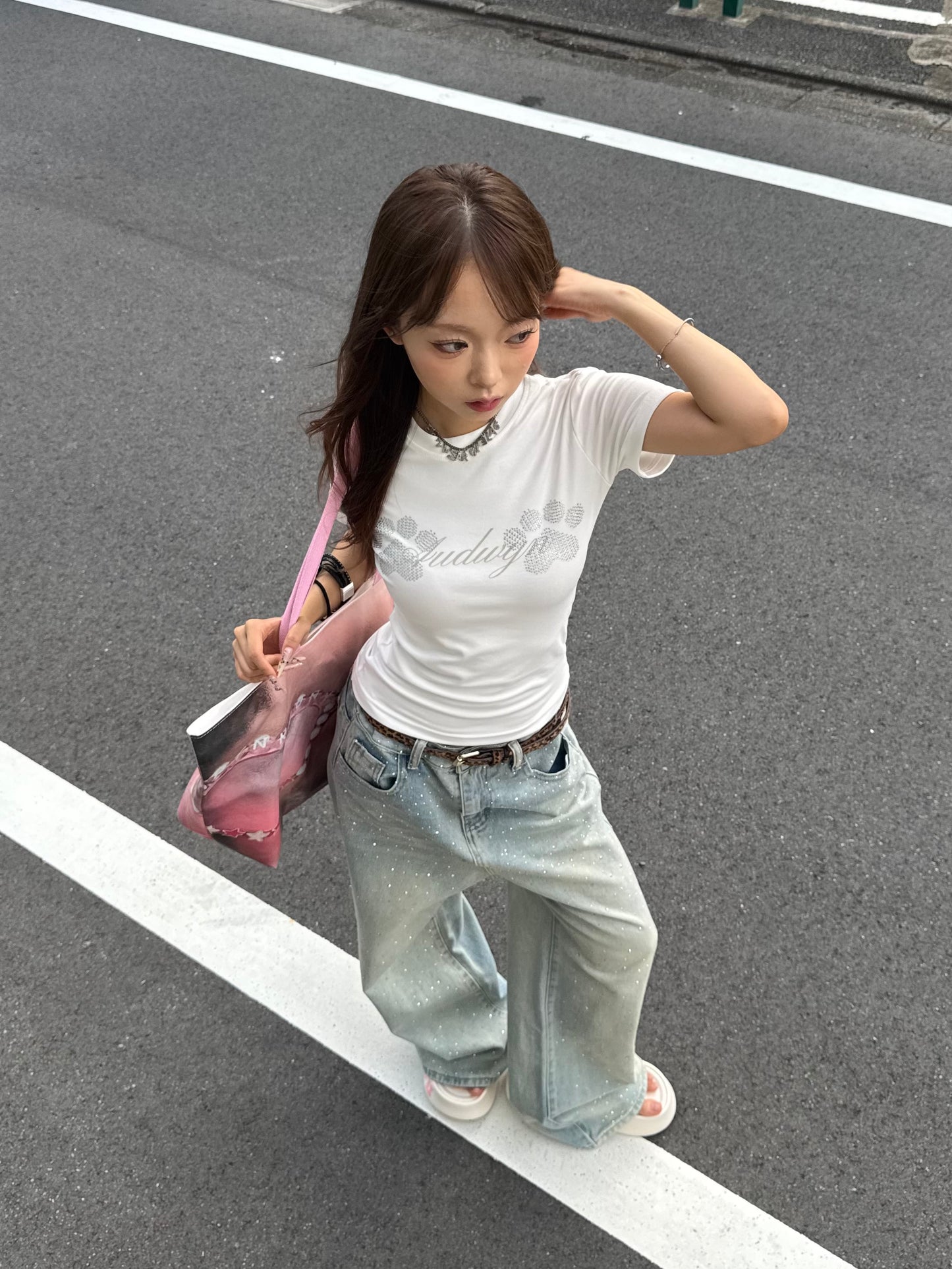 ラメストレートデニムパンツ DPB86071