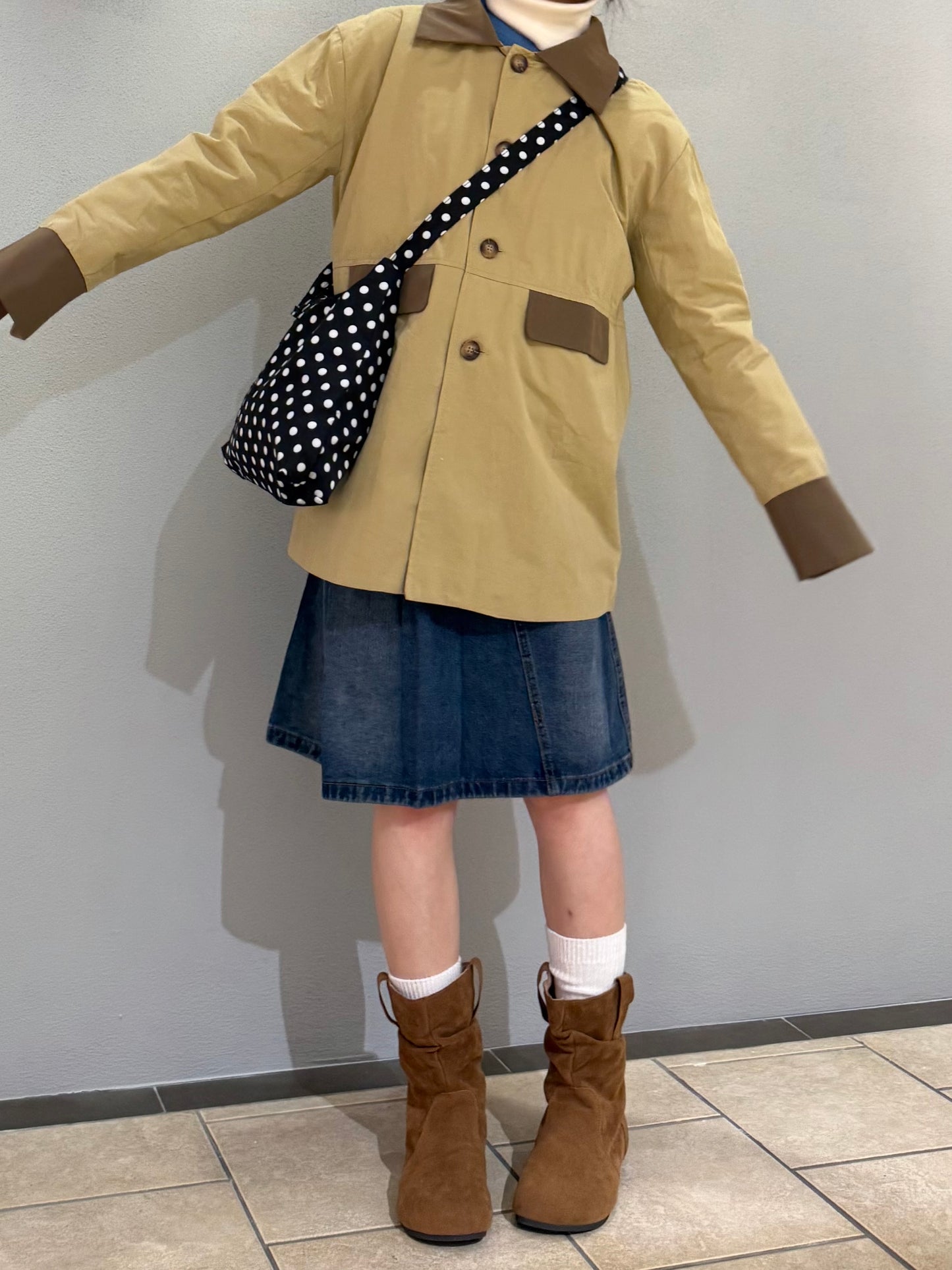 ユニークプリーツデニムスカート DPA43704